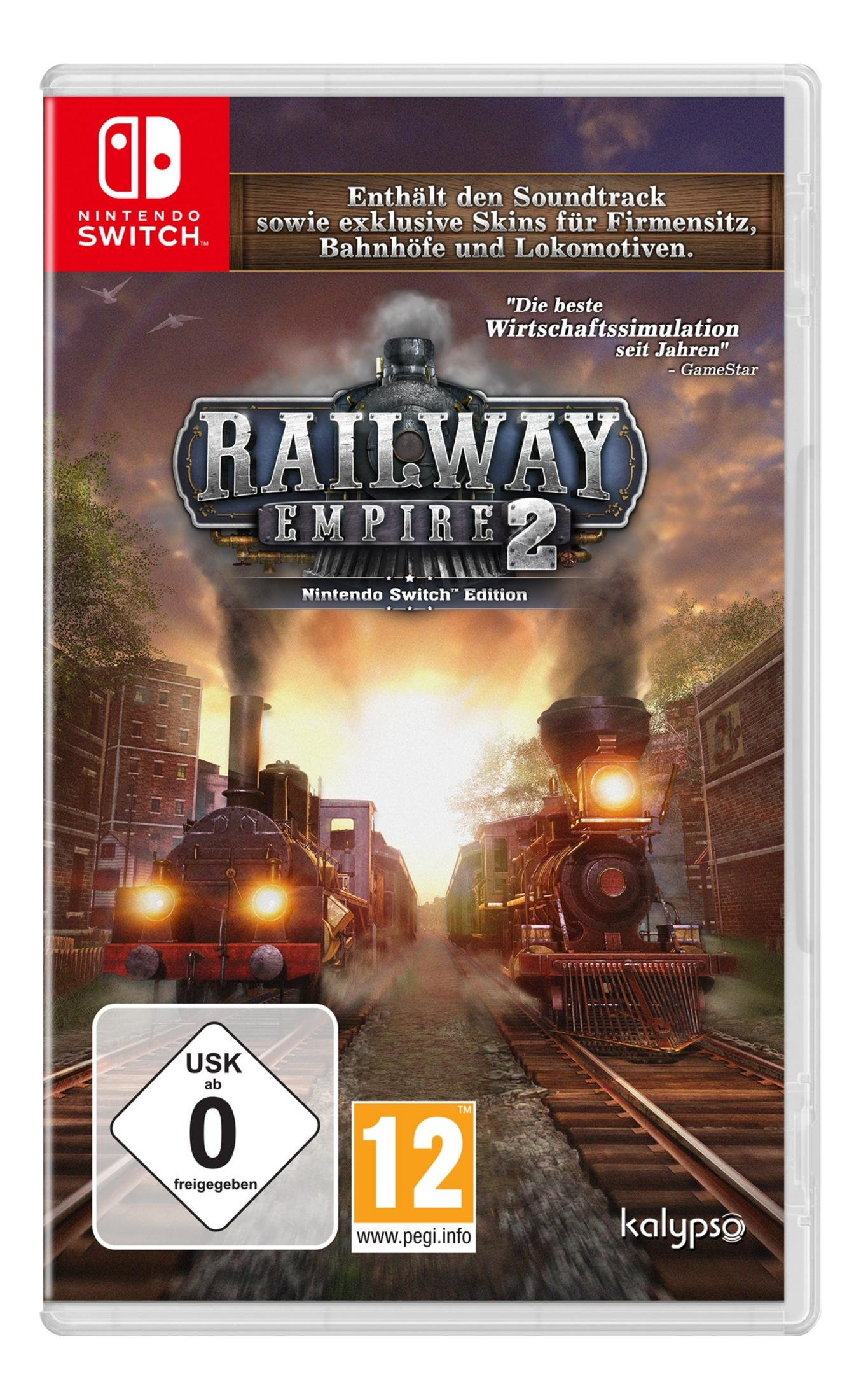 Cover des Spiels Railway Empire 2 für Nintendo Switch mit Zügen.