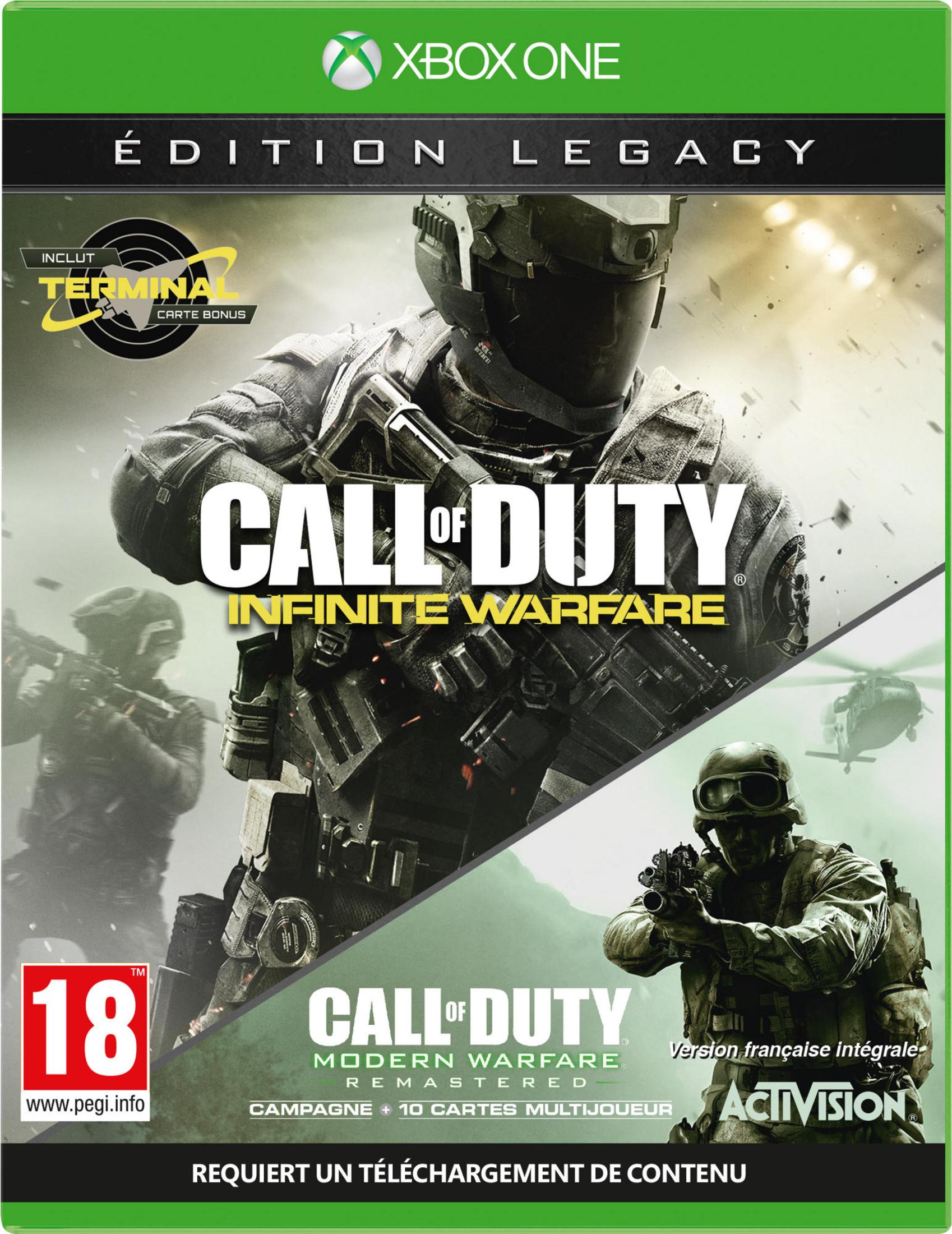 Copertina di Call of Duty Infinite Warfare con soldati ed elicottero.