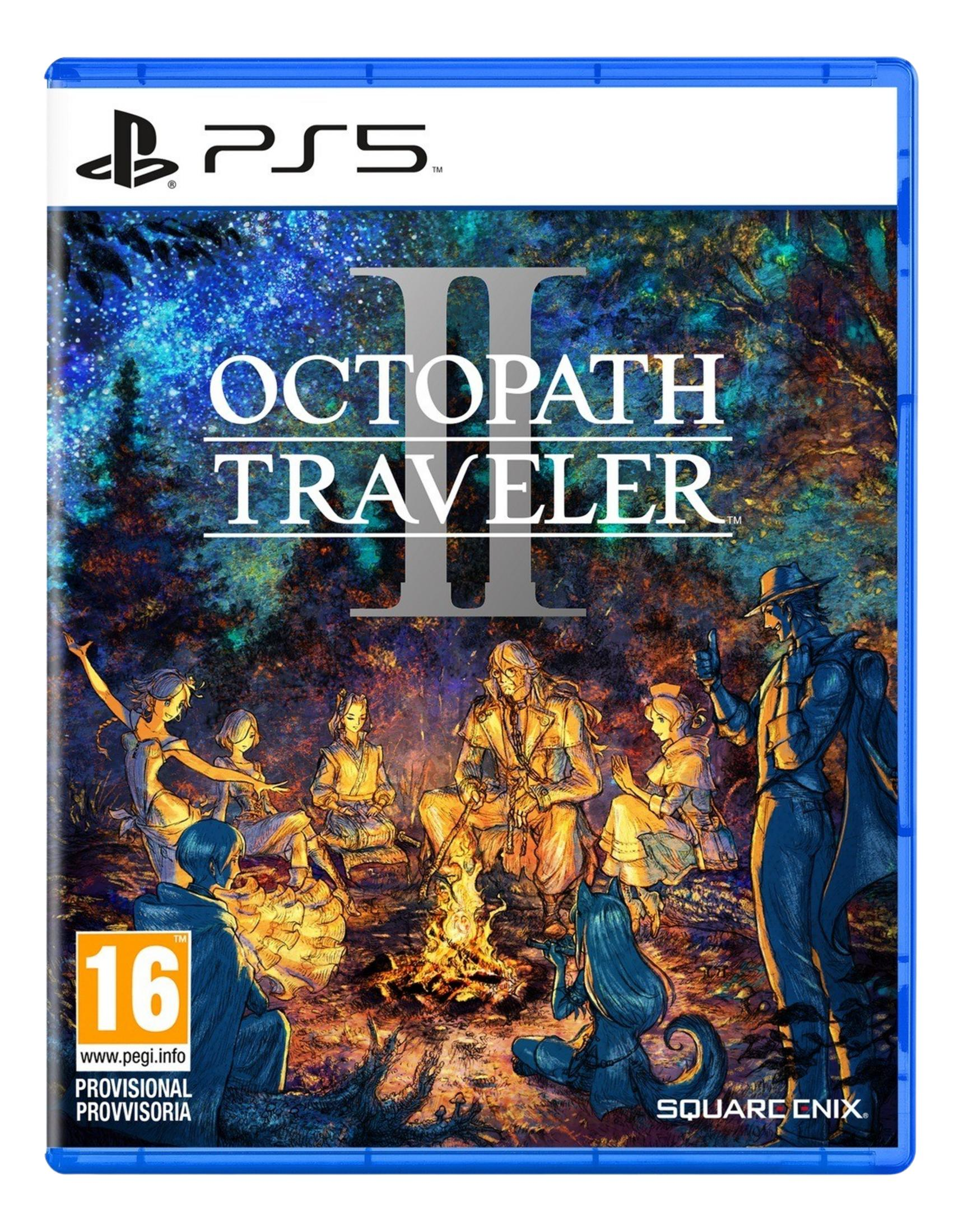 Portada de juego PS5: Personajes sentados alrededor de una hoguera bajo un cielo estrellado.