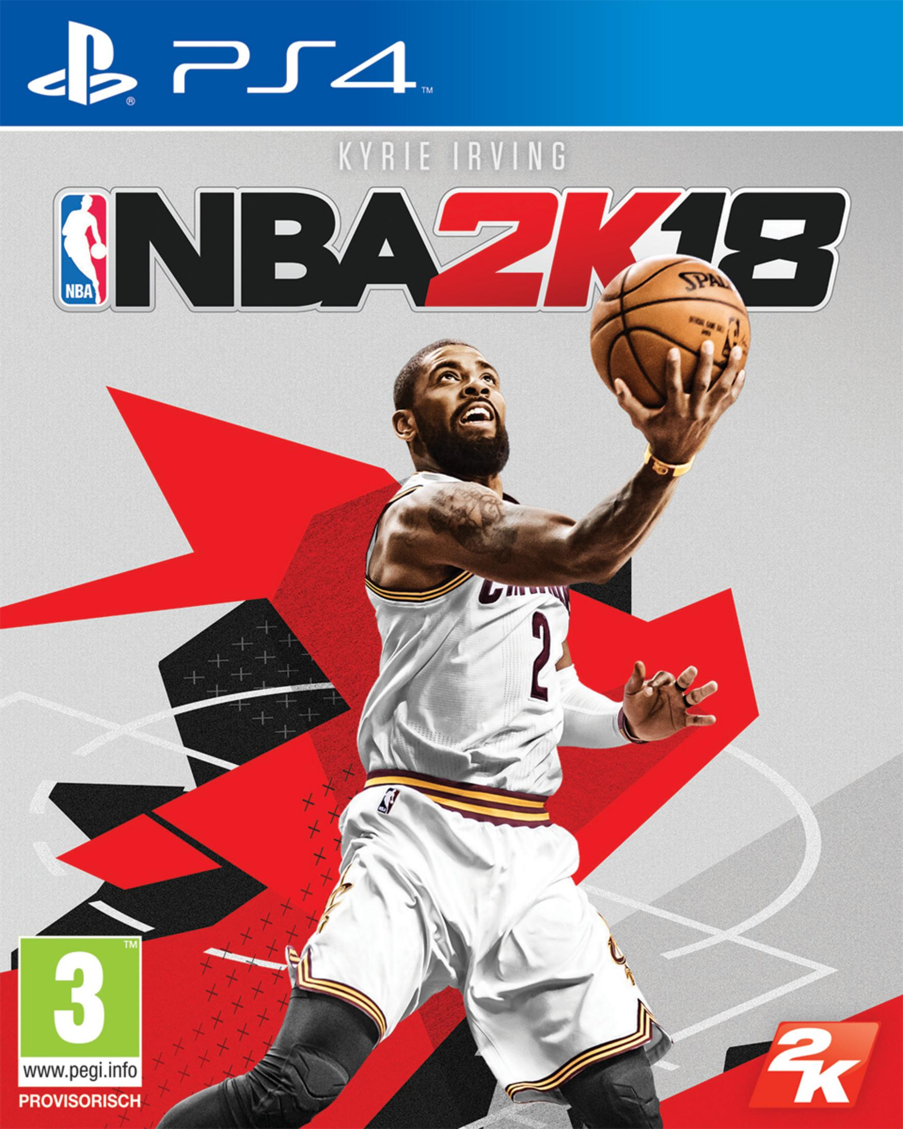 Kyrie Irving en acción en la portada del juego NBA 2K18.
