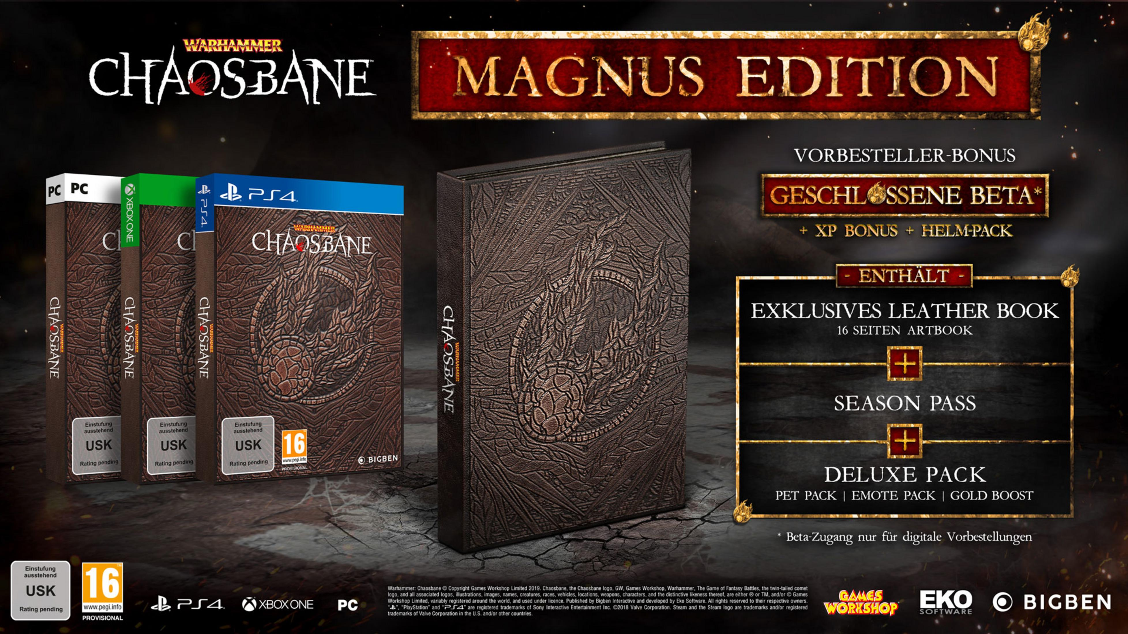 Warhammer Chaosbane Magnus Edition mit Artbook, Season Pass und Deluxe Pack.