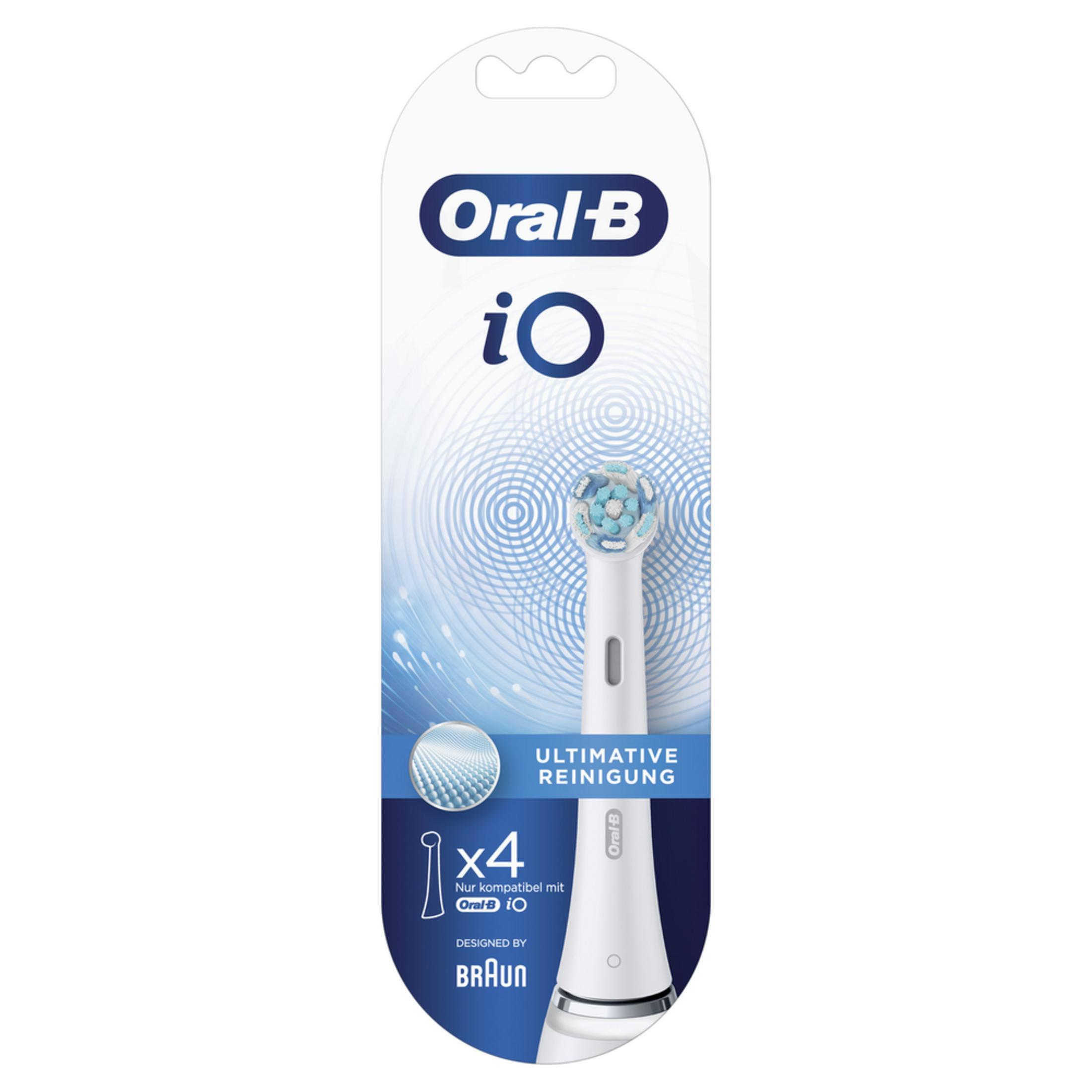 Paquete de 4 cabezales de cepillo Oral-B iO, limpieza definitiva.