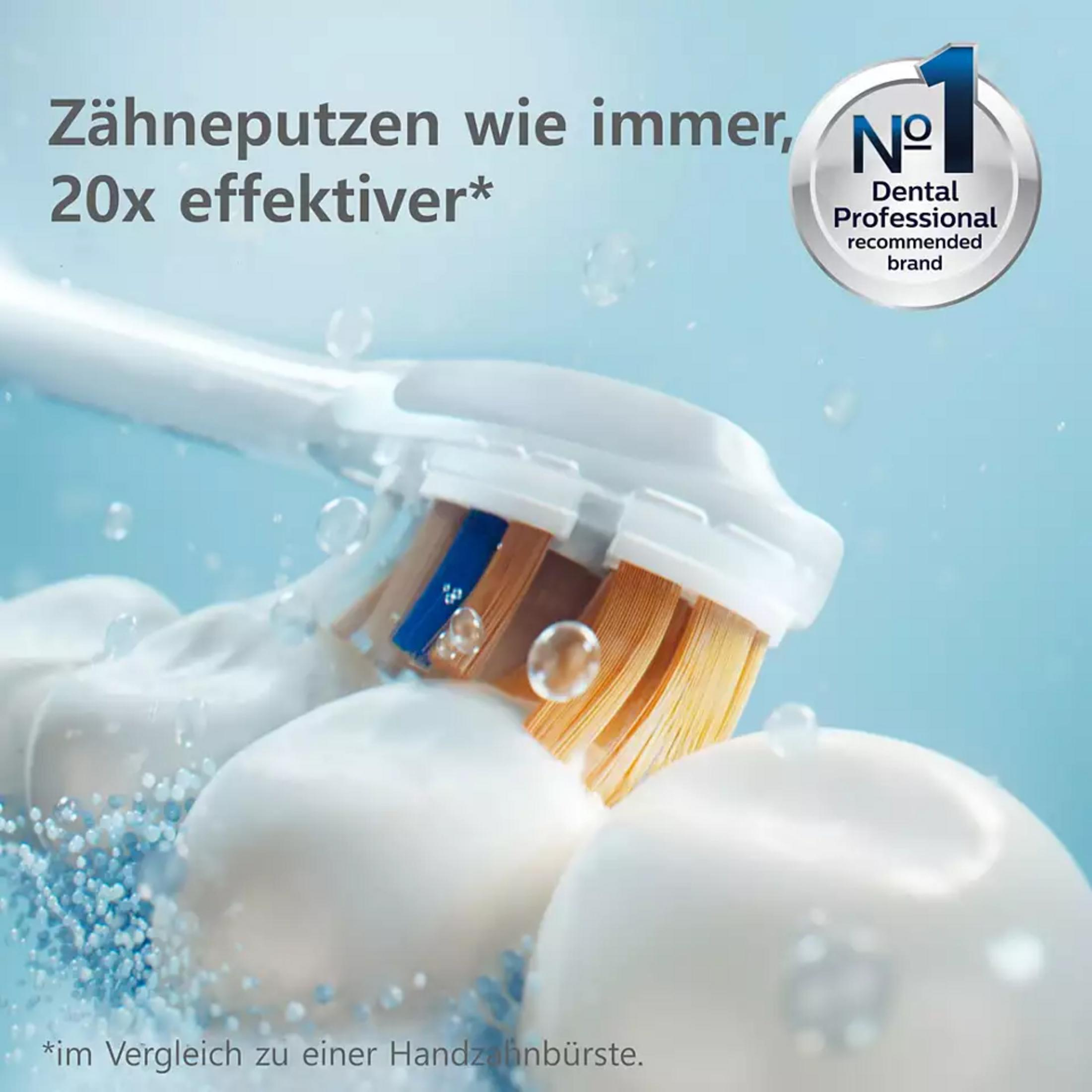 Cepillo de dientes eléctrico con cerdas, dientes y burbujas de agua. Nº 1 recomendado.