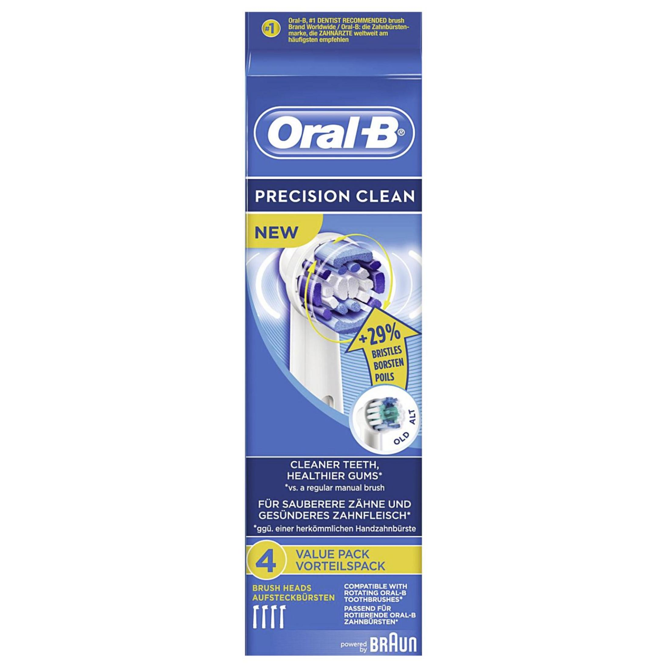 Oral-B Precision Clean opzetborstels, 4-pack, met +29% meer borstels.