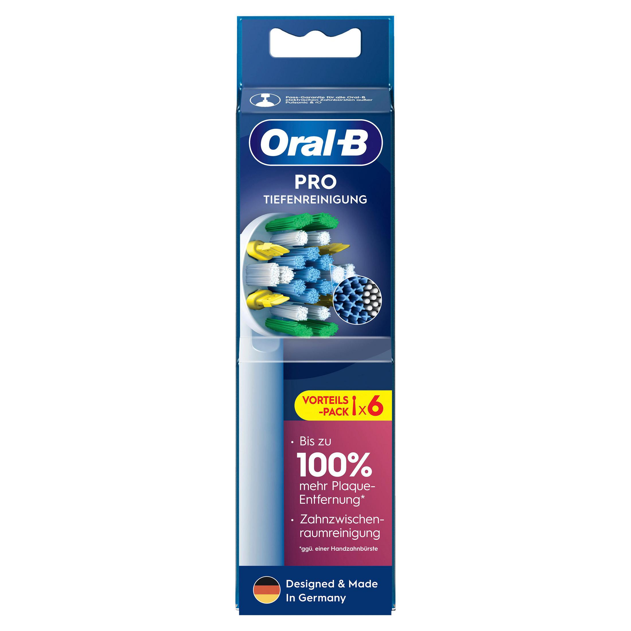 Oral-B PRO Dieptereiniging opzetborstels, 6 stuks. Gemaakt in Duitsland.