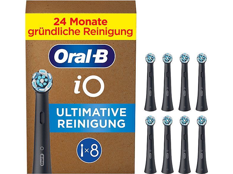 ORAL-B REPL. BRUSHES F/IO ULTIMATIVE BLACK 8PCS Aufsteckbürsten