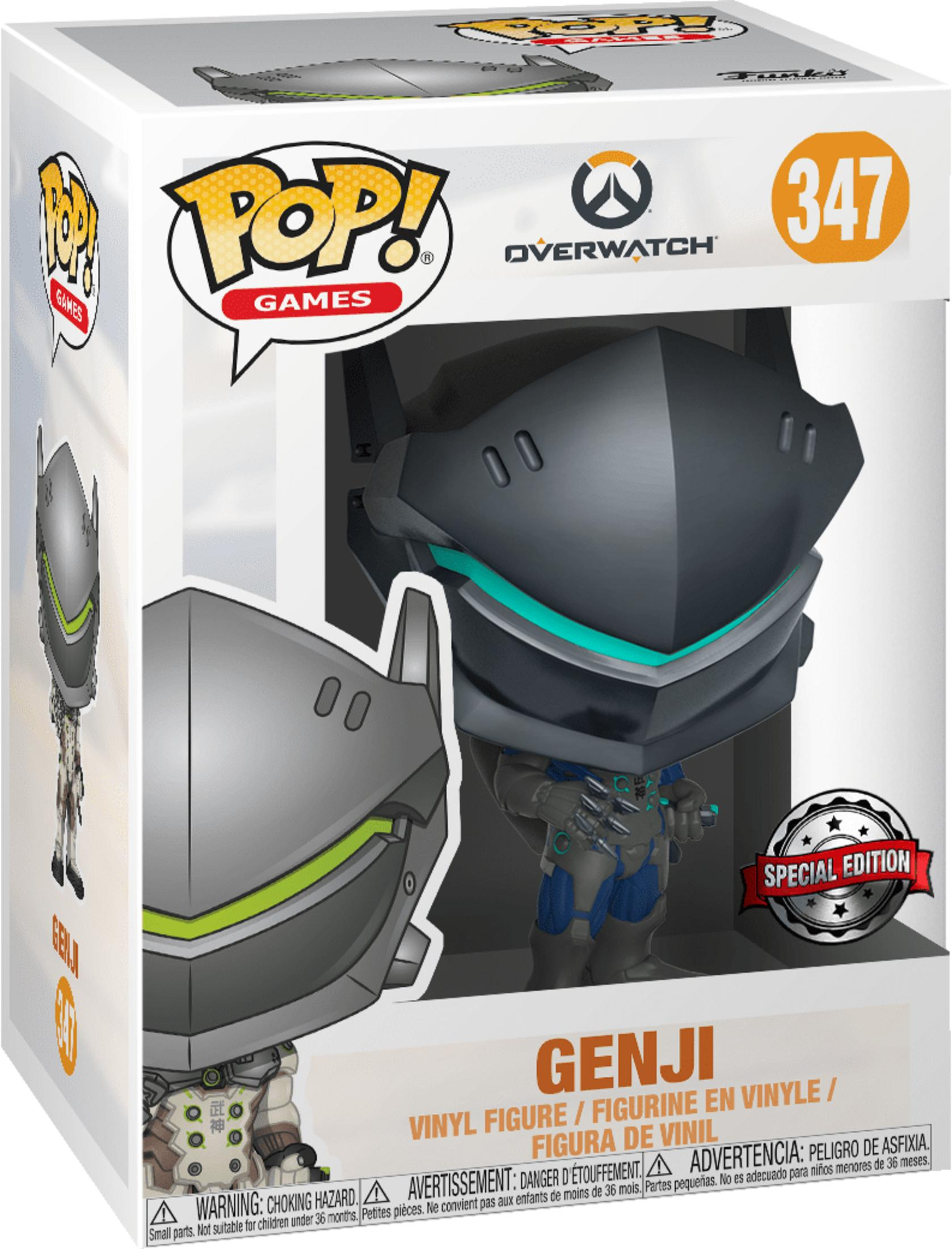 Funko Pop Genji Vinylfigur in Overwatch-Verpackung. Sonderedition.