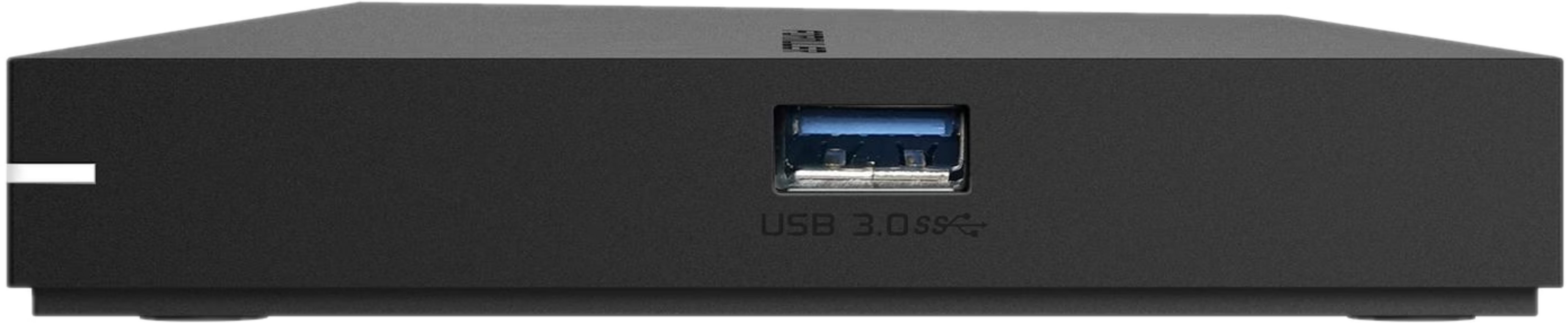 Schwarzes elektronisches Gerät mit USB 3.0-Anschluss vorne. Text lautet 'USB 3.0 SS'.