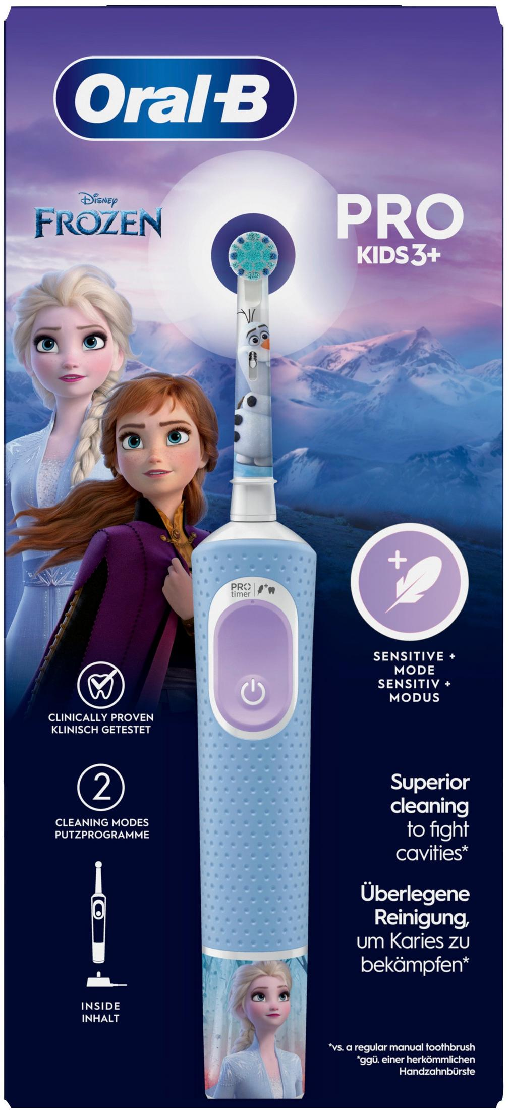 Oral-B electric toothbrush with Frozen theme, for kids 3+.
