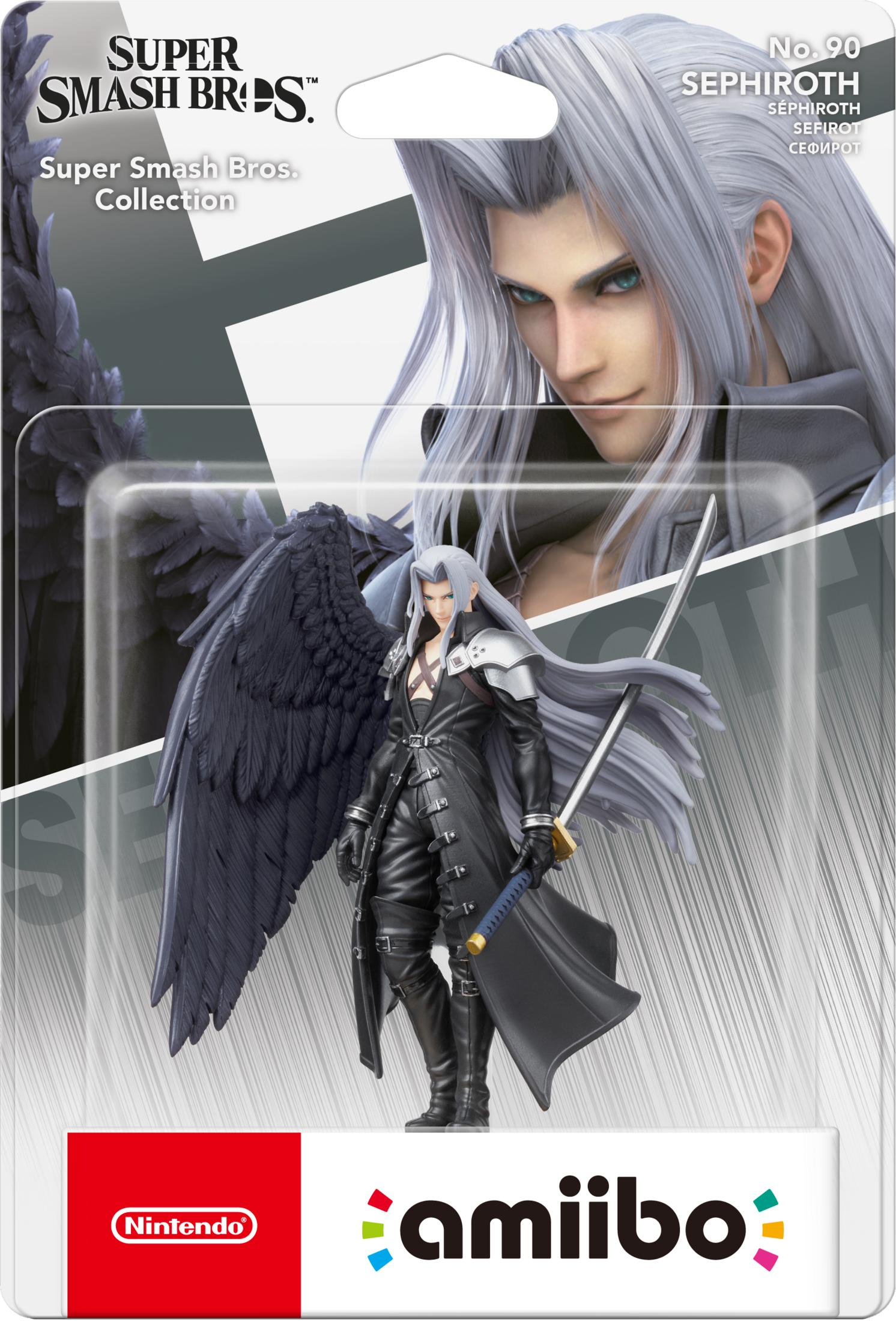 Sephiroth Amiibo Figur aus Super Smash Bros. Collection im Karton.