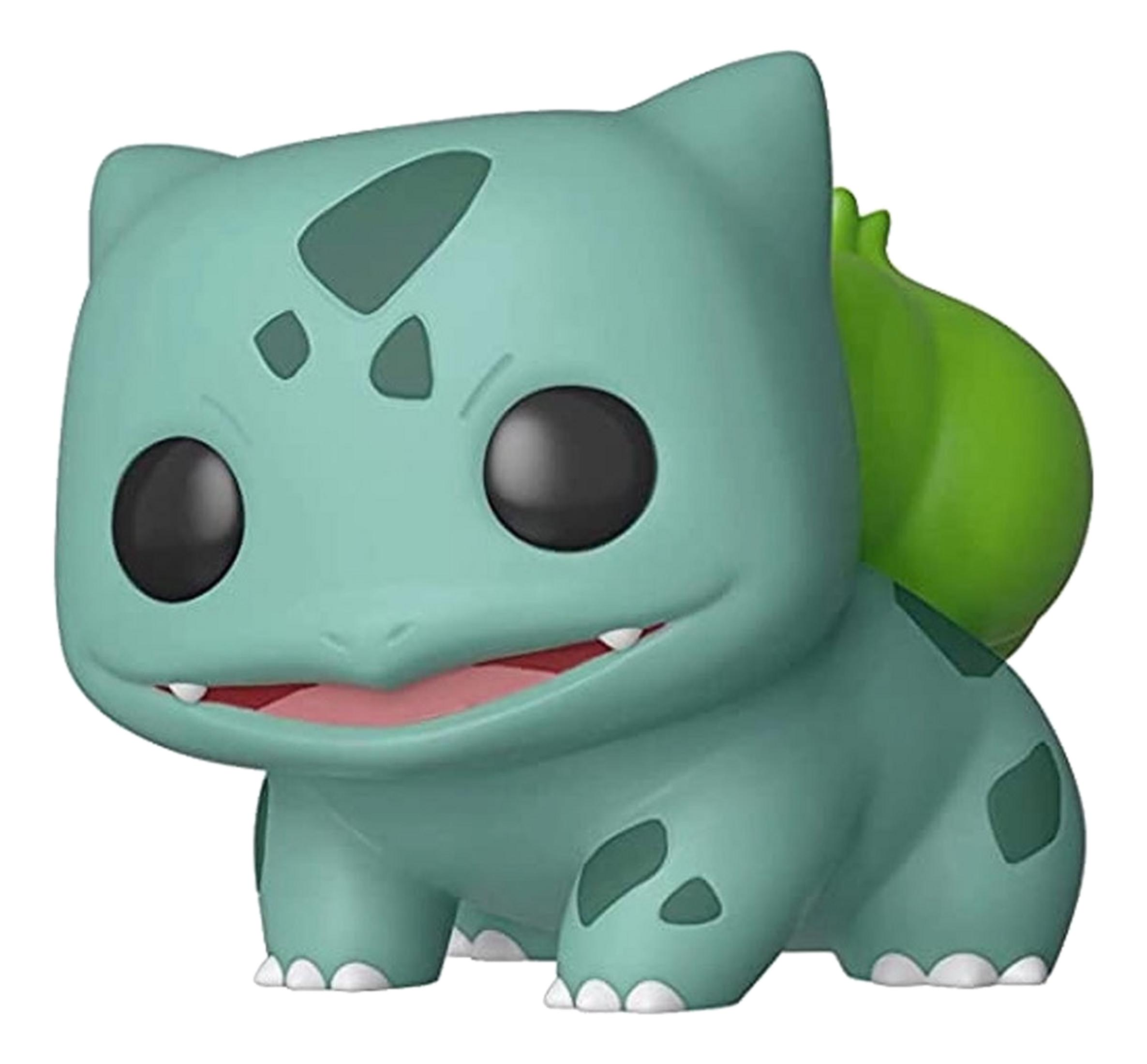 Eine grüne Figur mit schwarzen Augen und einem grünen Rucksack.