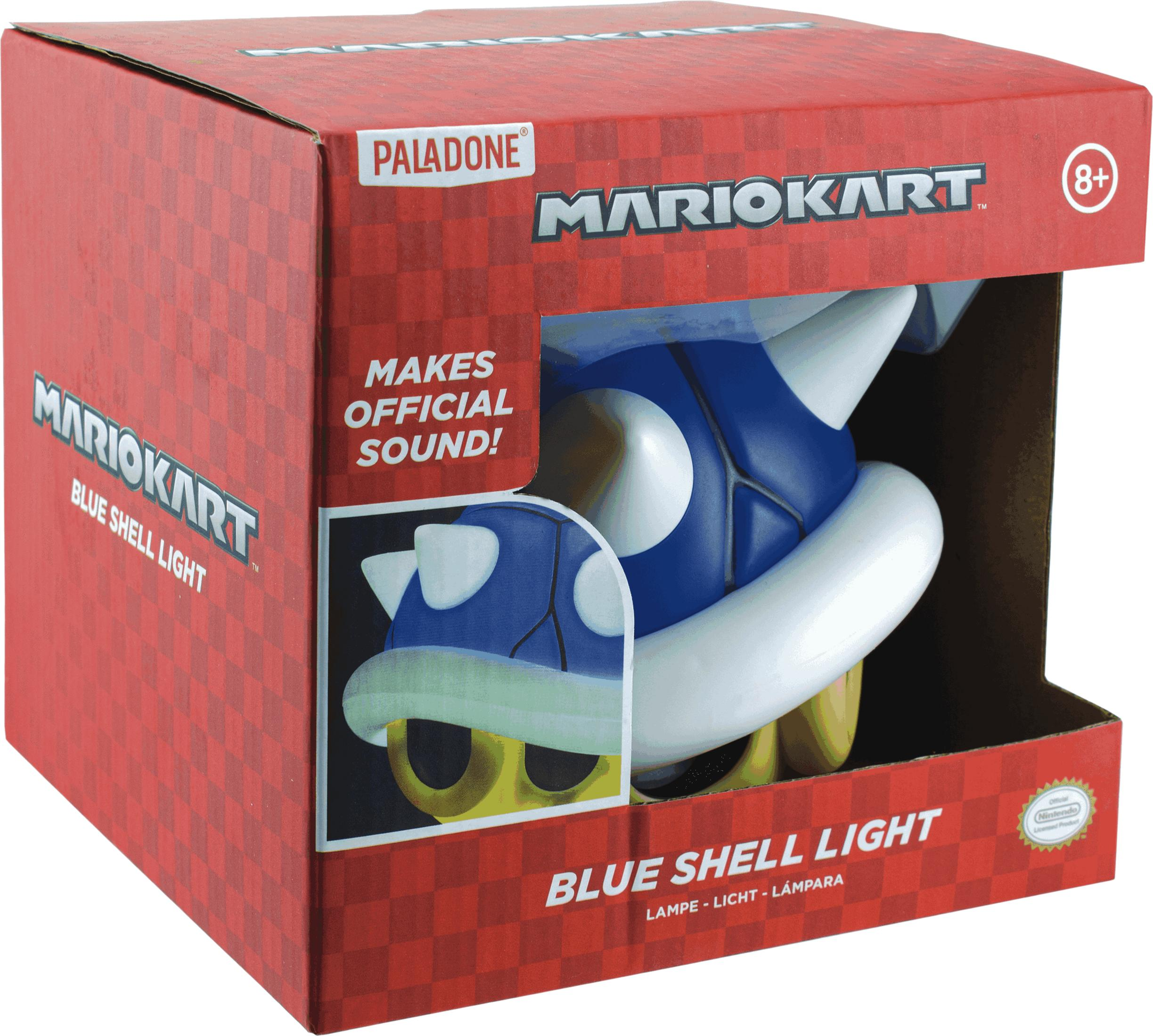 Caja de una lámpara "Blue Shell Light" de Mario Kart con logo Paladone.