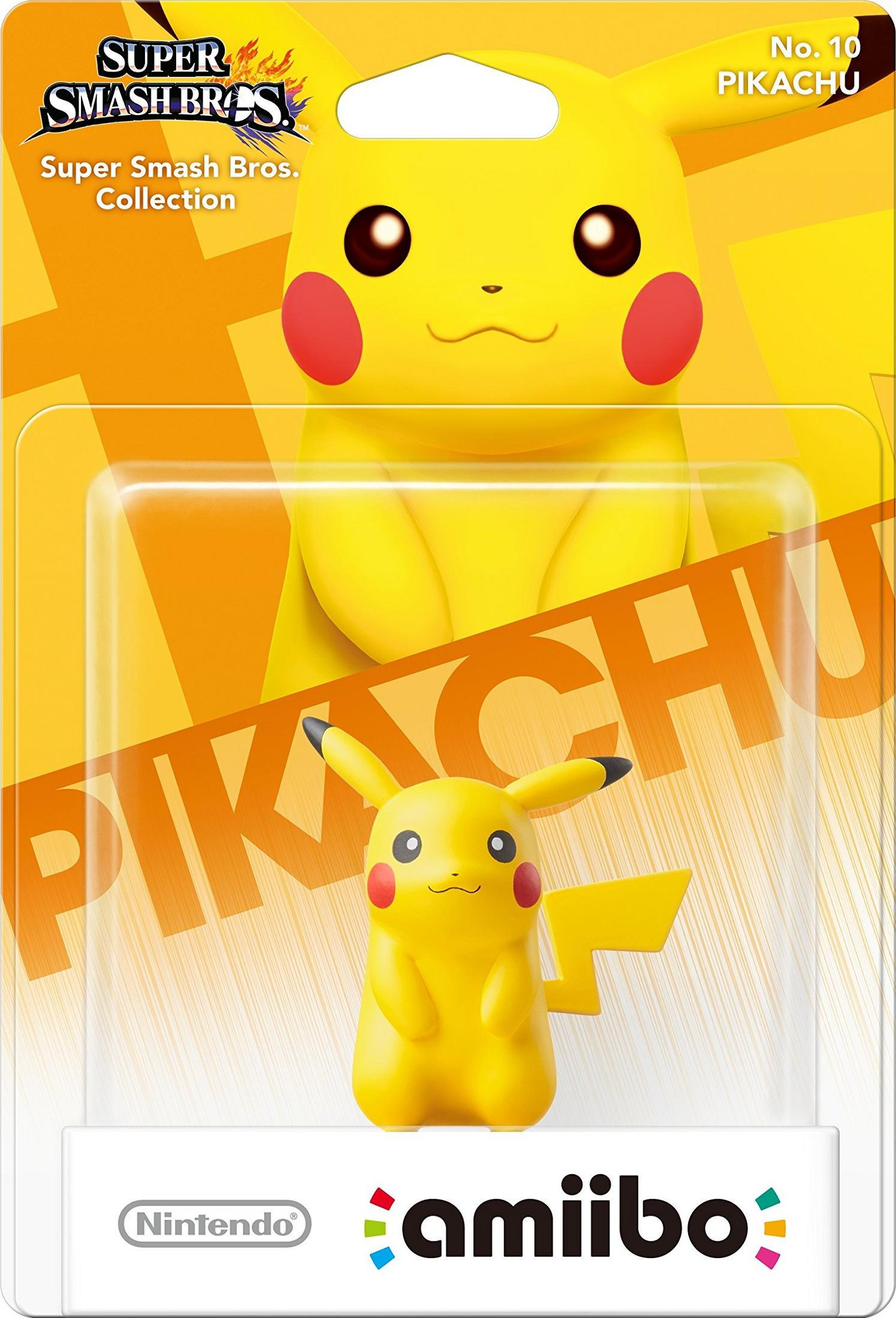 Figura Amiibo de Pikachu #10 de Super Smash Bros. Colección en caja.