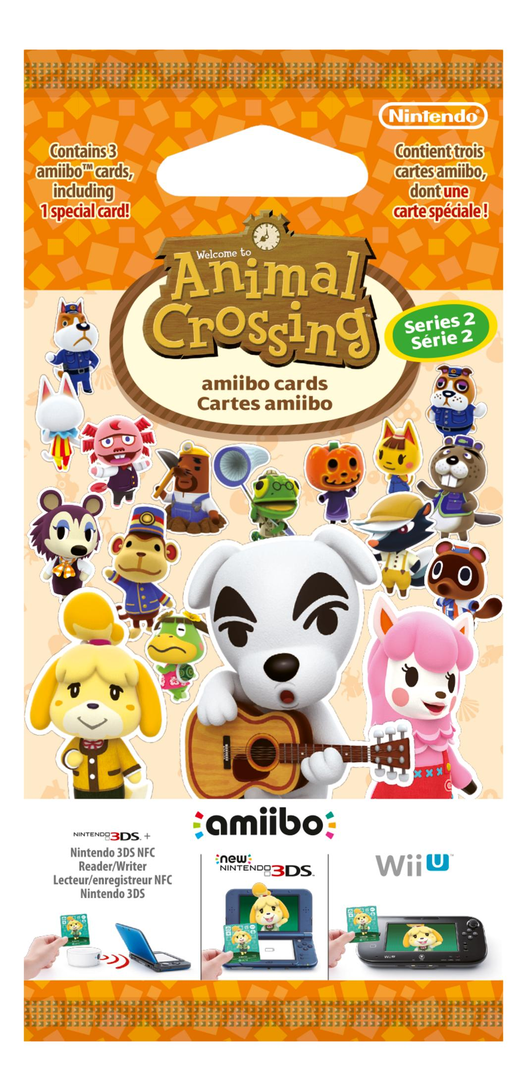 Animal Crossing Amiibo Karten, Serie 2, mit Charakteren und Nintendo-Konsolen.