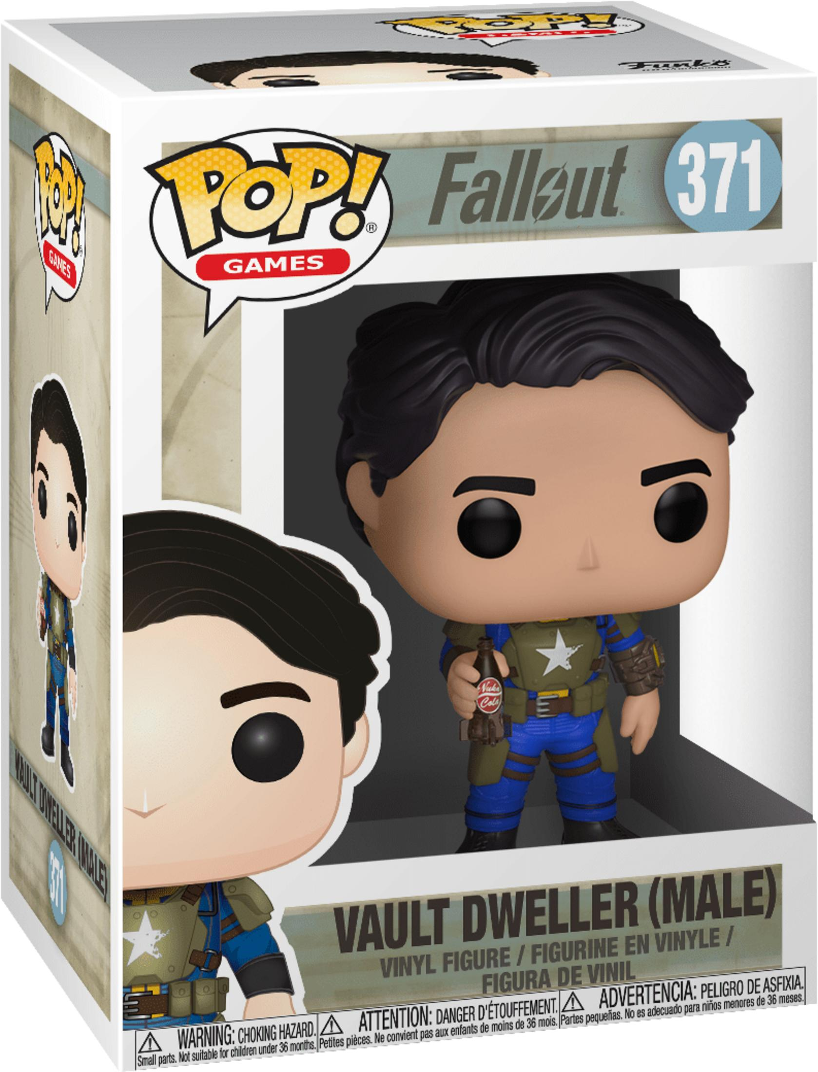 Funko Pop! Figur aus Fallout, ein Vault-Bewohner mit Nuka-Cola Flasche.