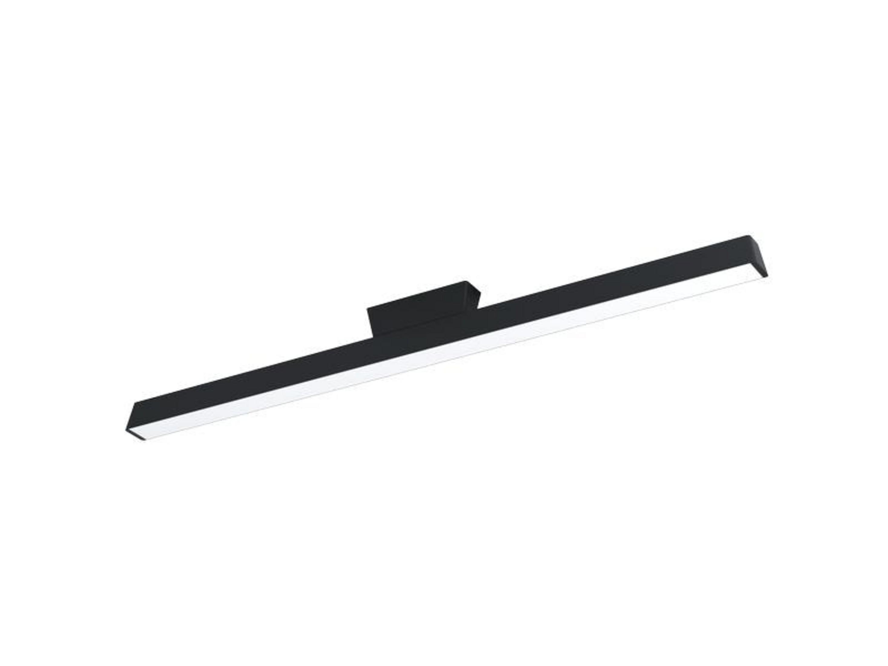 Una sottile barra luminosa nera con una striscia luminosa bianca su sfondo bianco.