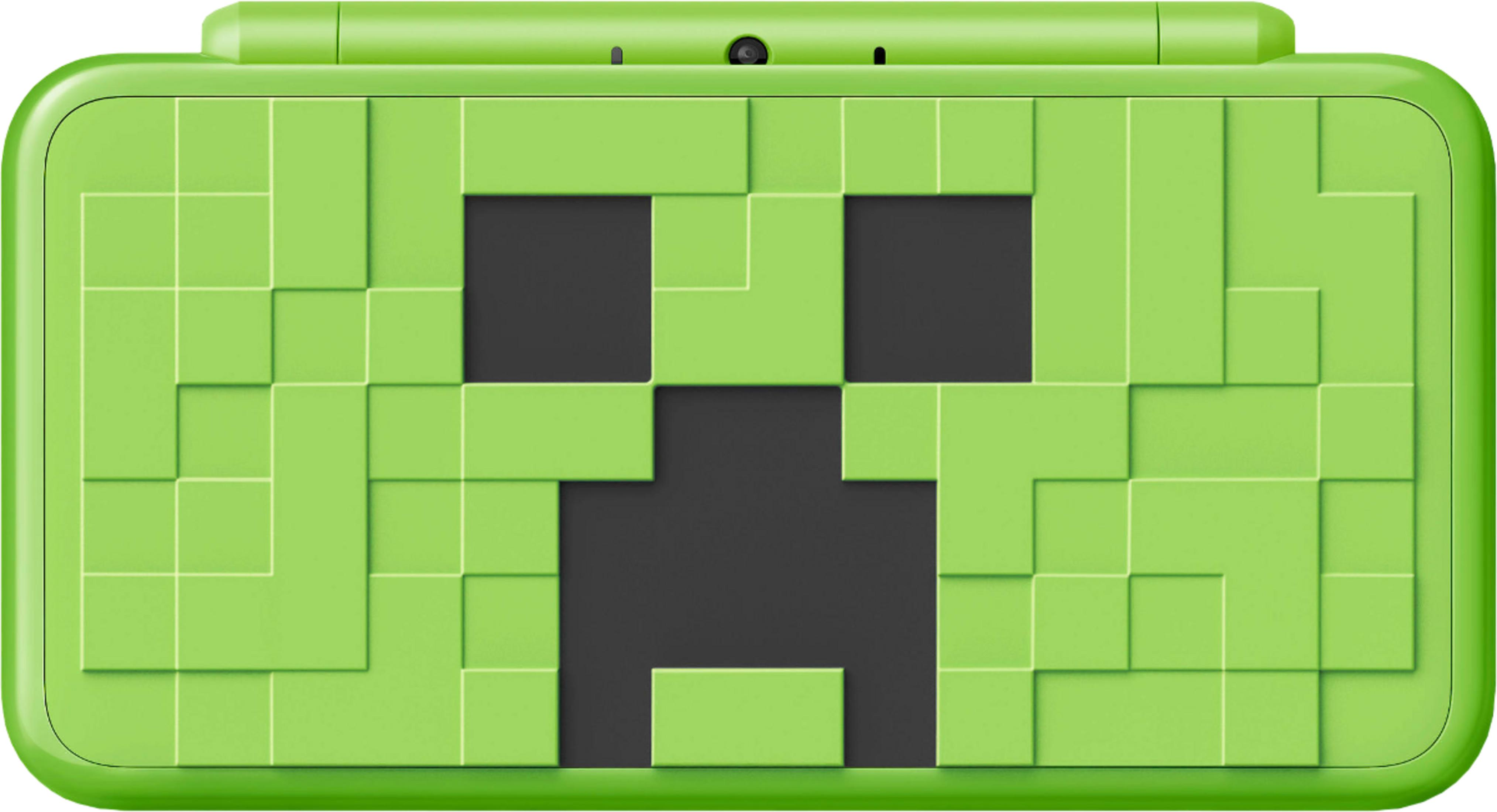 Groene Nintendo 3DS hoes met Minecraft Creeper gezicht.