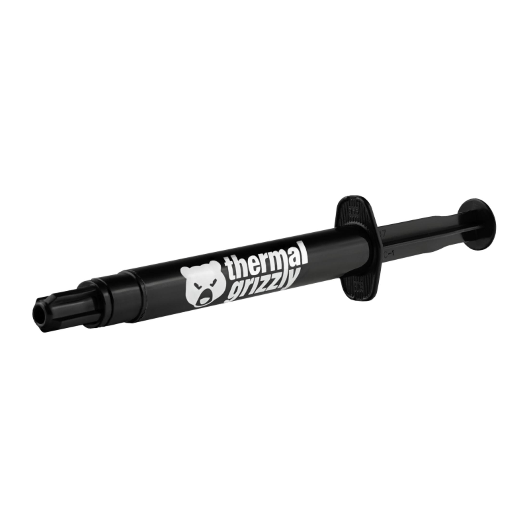 Beyaz Thermal Grizzly logosu ve ayı başı olan siyah şırınga.