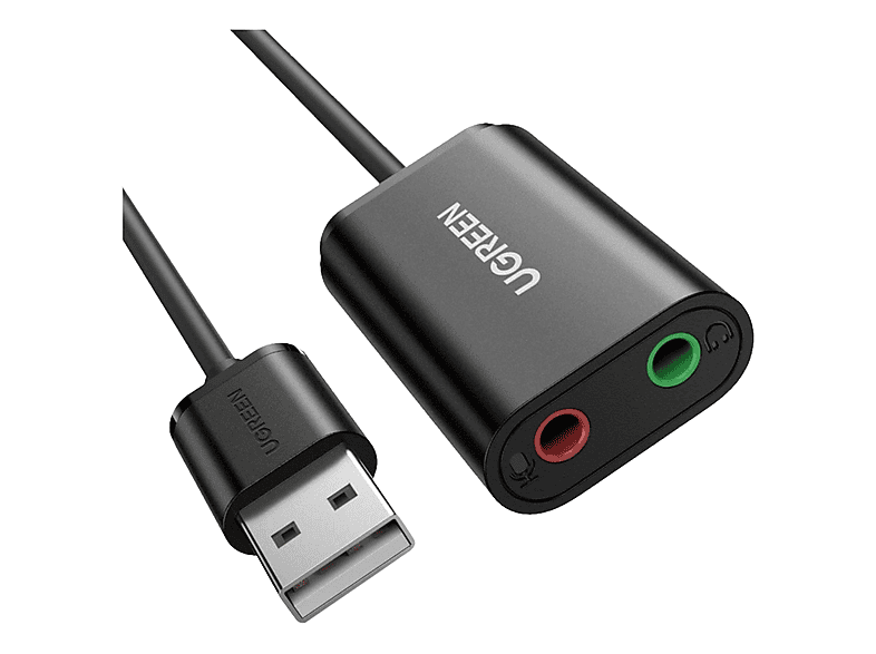 UGREEN 30724 EXT. SOUND ADAPTER USB BLACK. Kabel und Adapter, Schwarz ...