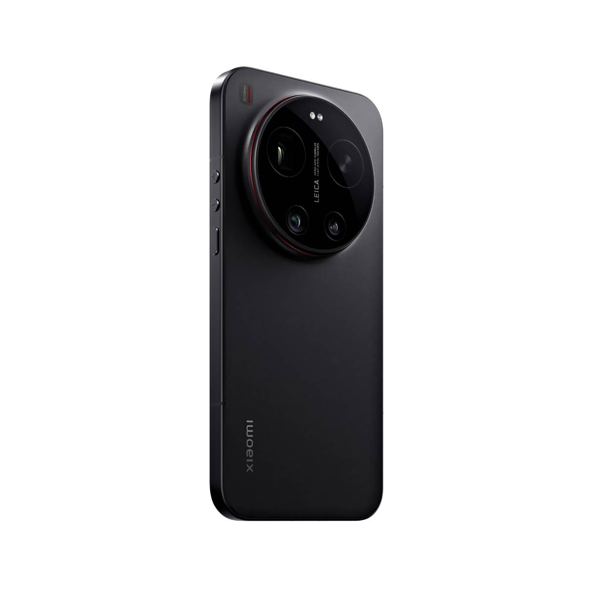 Czarny smartfon z dużym, okrągłym modułem aparatu i oznaczeniem Leica.