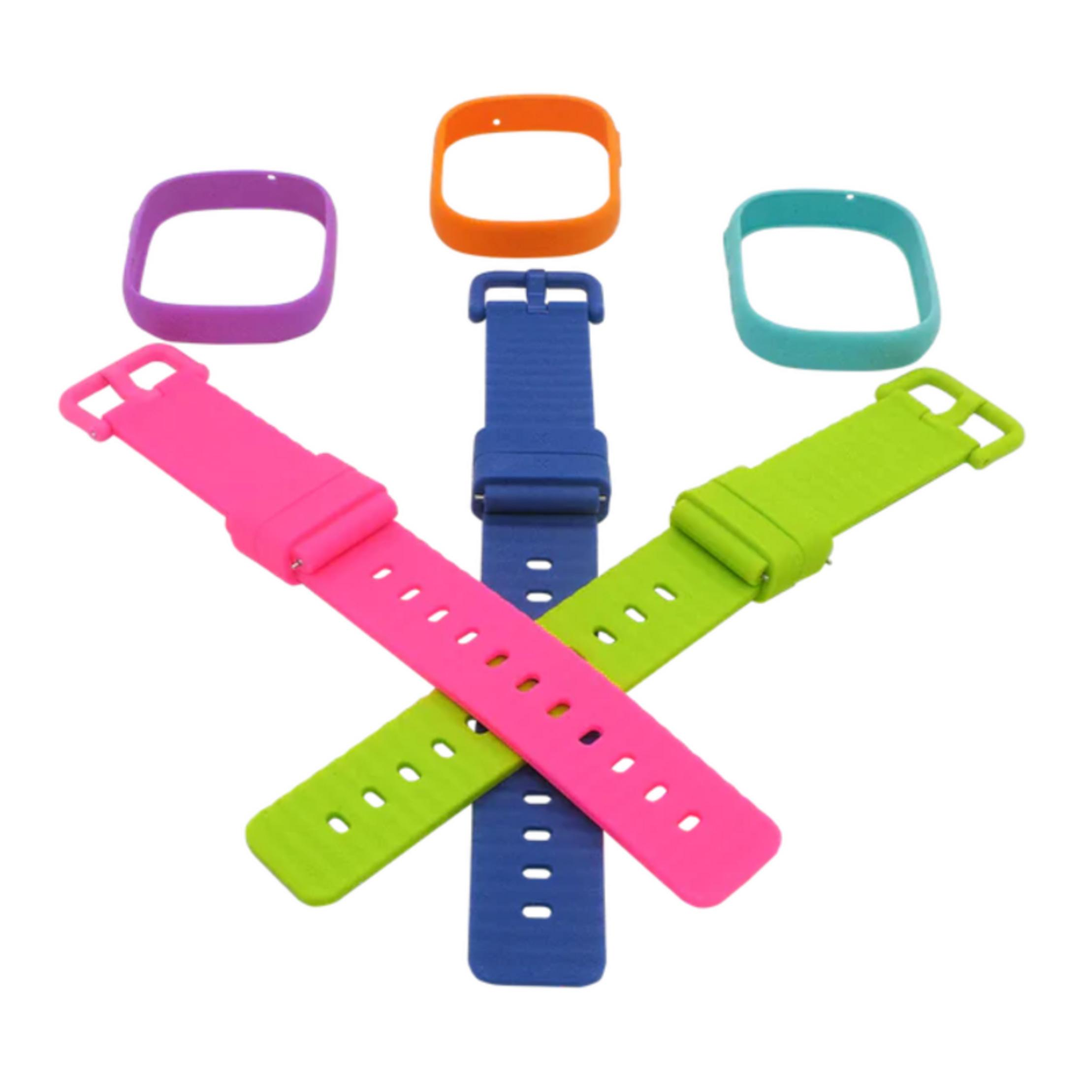Bunte Armbänder für Smartwatches: Pink, Blau, Grün, Orange, Lila.