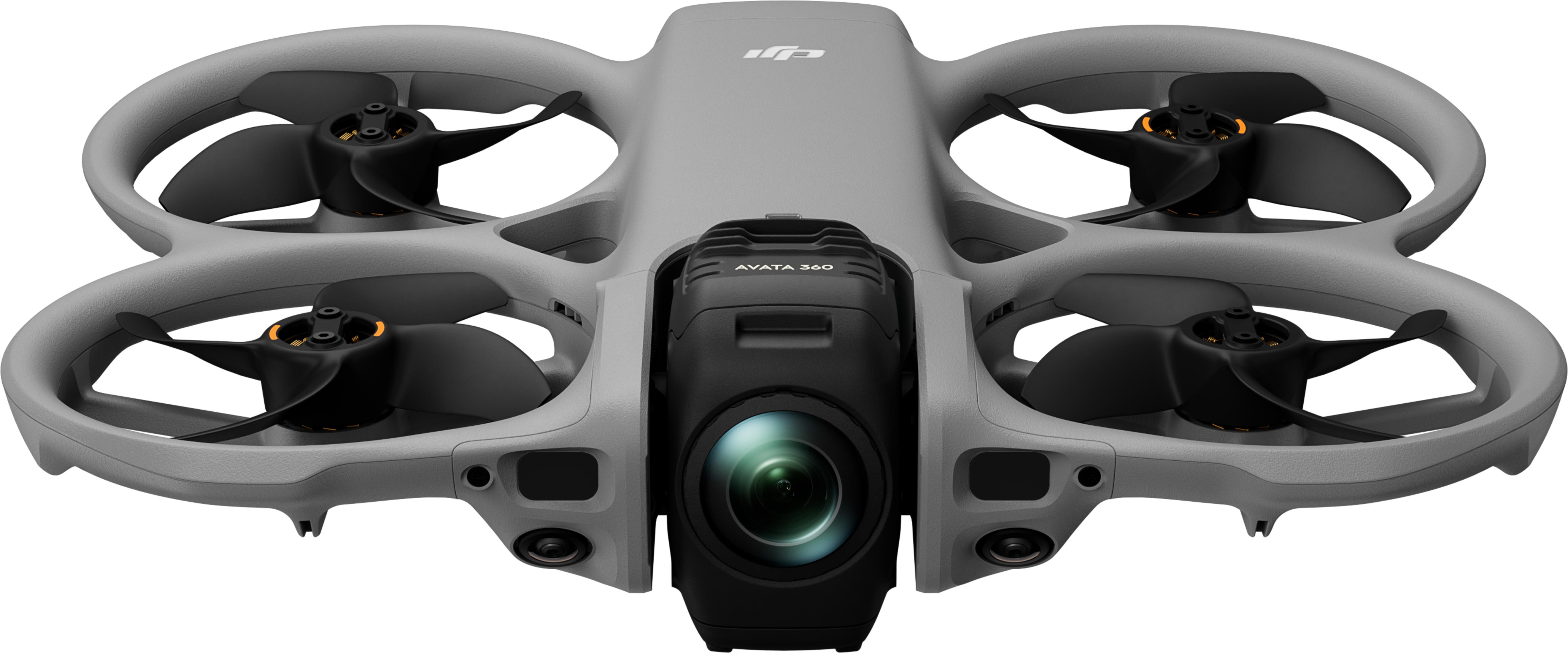 Szara dron DJI Avata z kamerą i śmigłami.