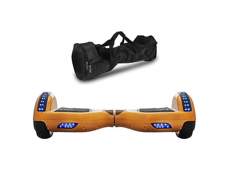 CITYMATE Elektrikli Kaykay Bluetooth Hoparlörlü 6.5" Full Ledli Çanta Hediyeli Gold Hoverboard