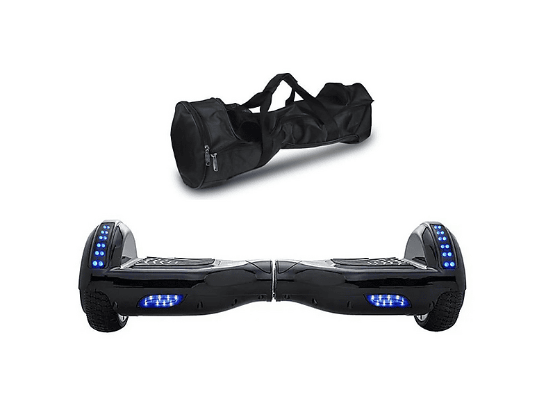 CITYMATE Elektrikli Kaykay Bluetooth Hoparlörlü 6.5" Full Ledli Çanta Hediyeli Siyah Hoverboard
