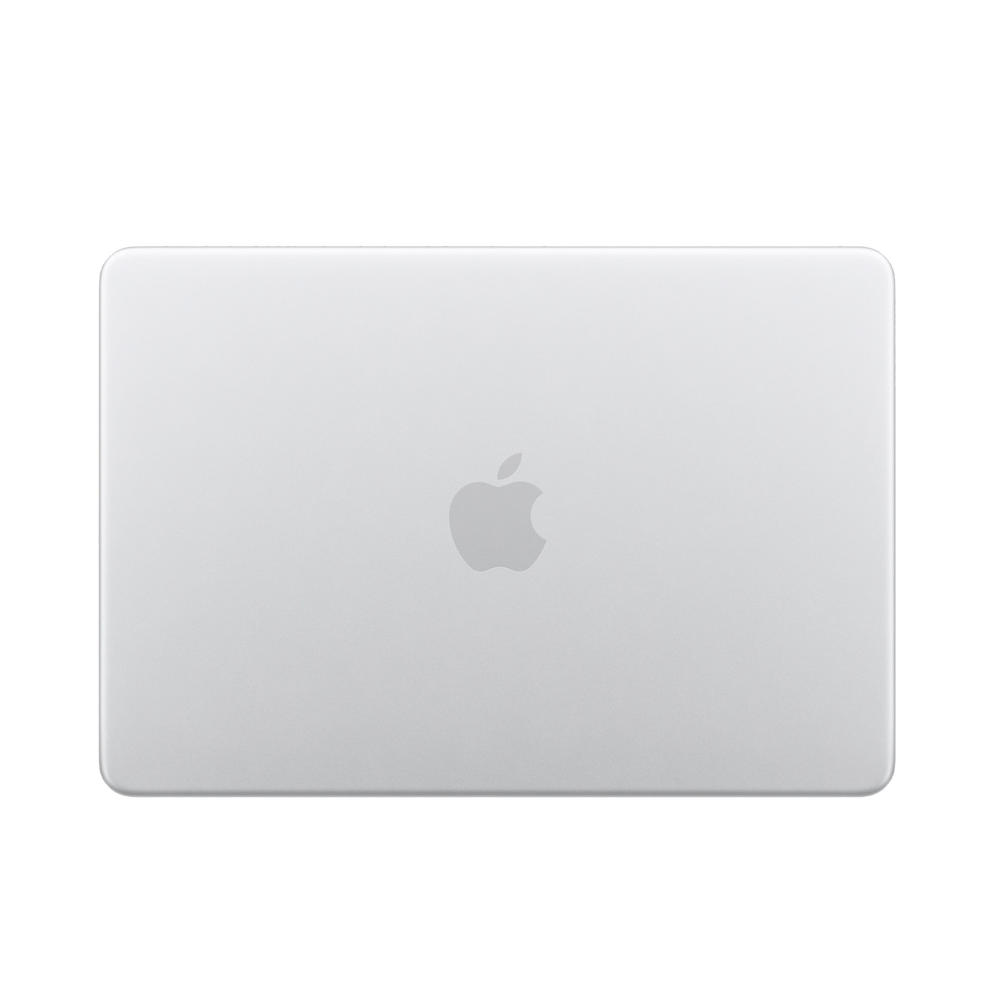 Alt kısmında Apple logosu bulunan gümüş MacBook.