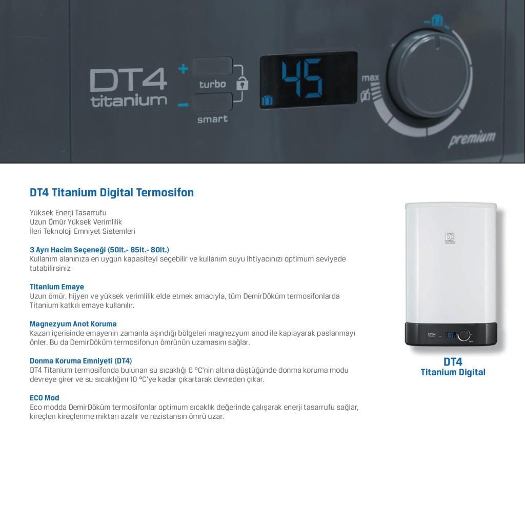 Ekranlı ve kumandalı DT4 Titanium Dijital termosifon.