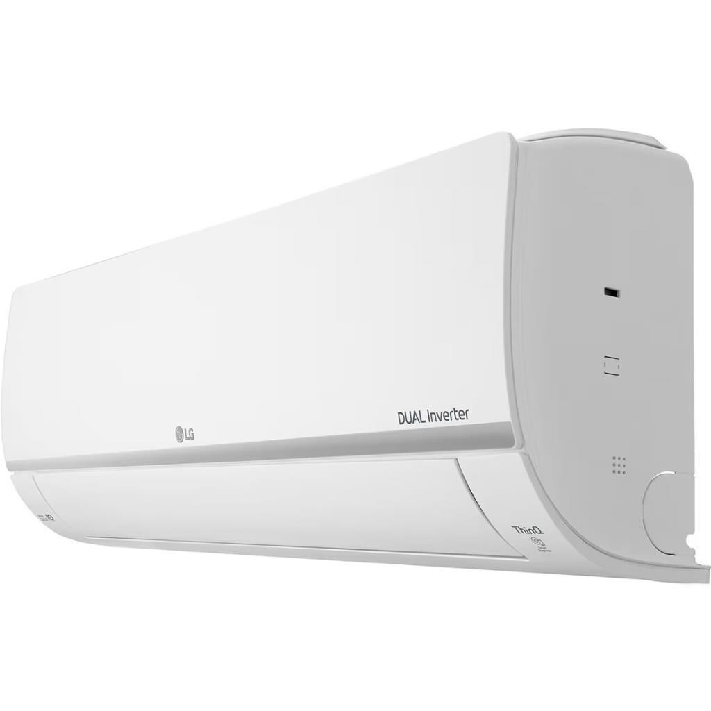 Beyaz LG Dual Inverter klima profilden görünümü.