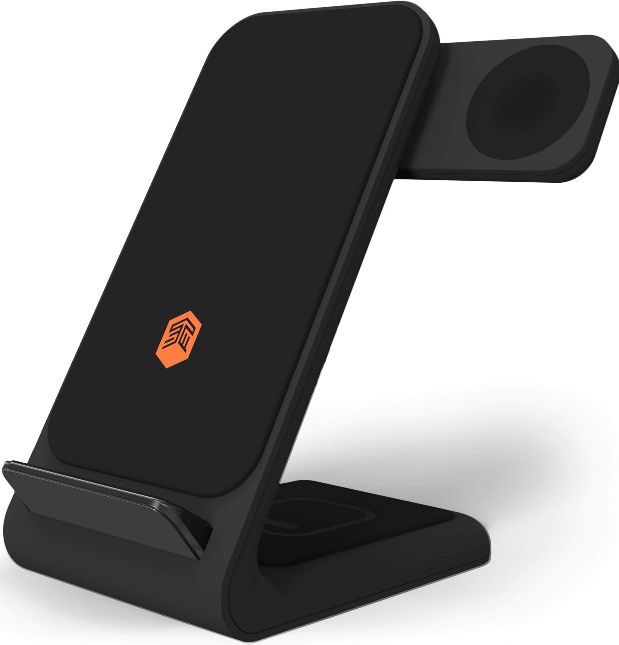 Chargeur noir multi-appareils avec logo intégré