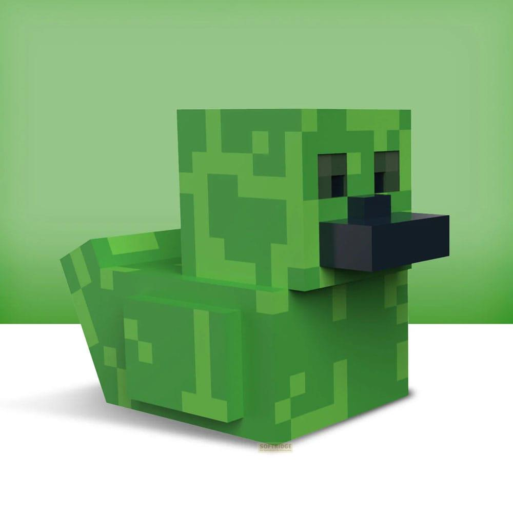 Ein grünes, pixelige Entenfigur im Minecraft-Stil mit dunklem Schnabel.