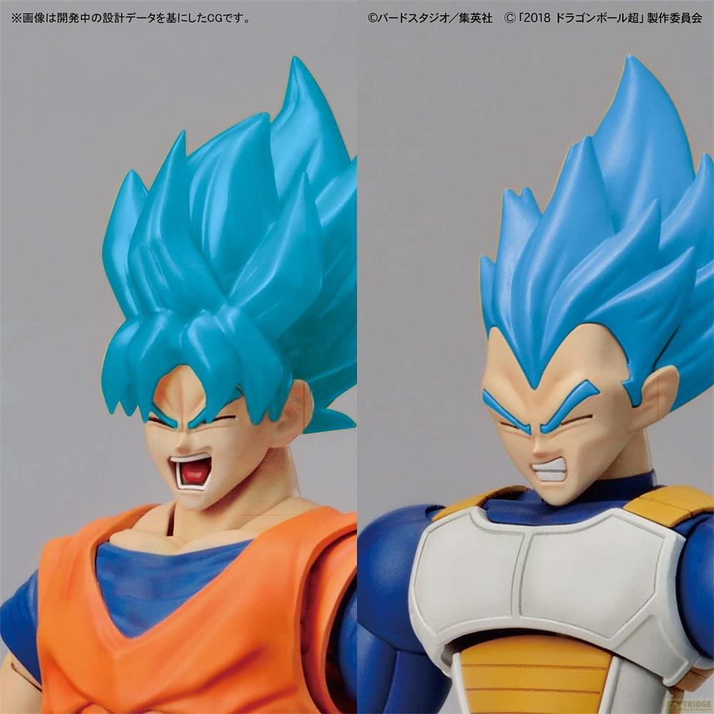 Dos figuras de anime con pelo azul, una con naranja, otra con armadura azul.