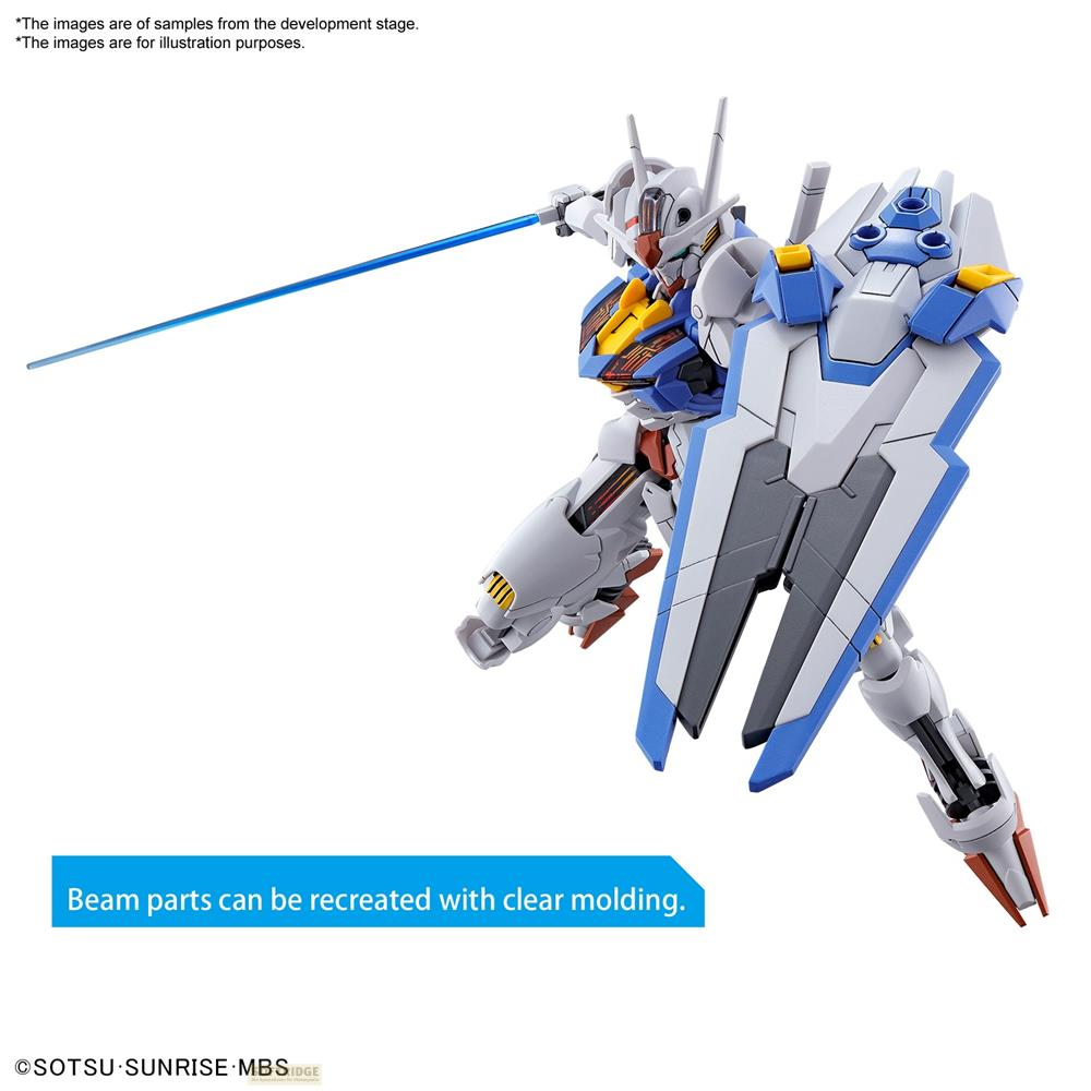 Ein weißer, blauer und grauer Roboter mit einem Schild und einem Lichtschwert.