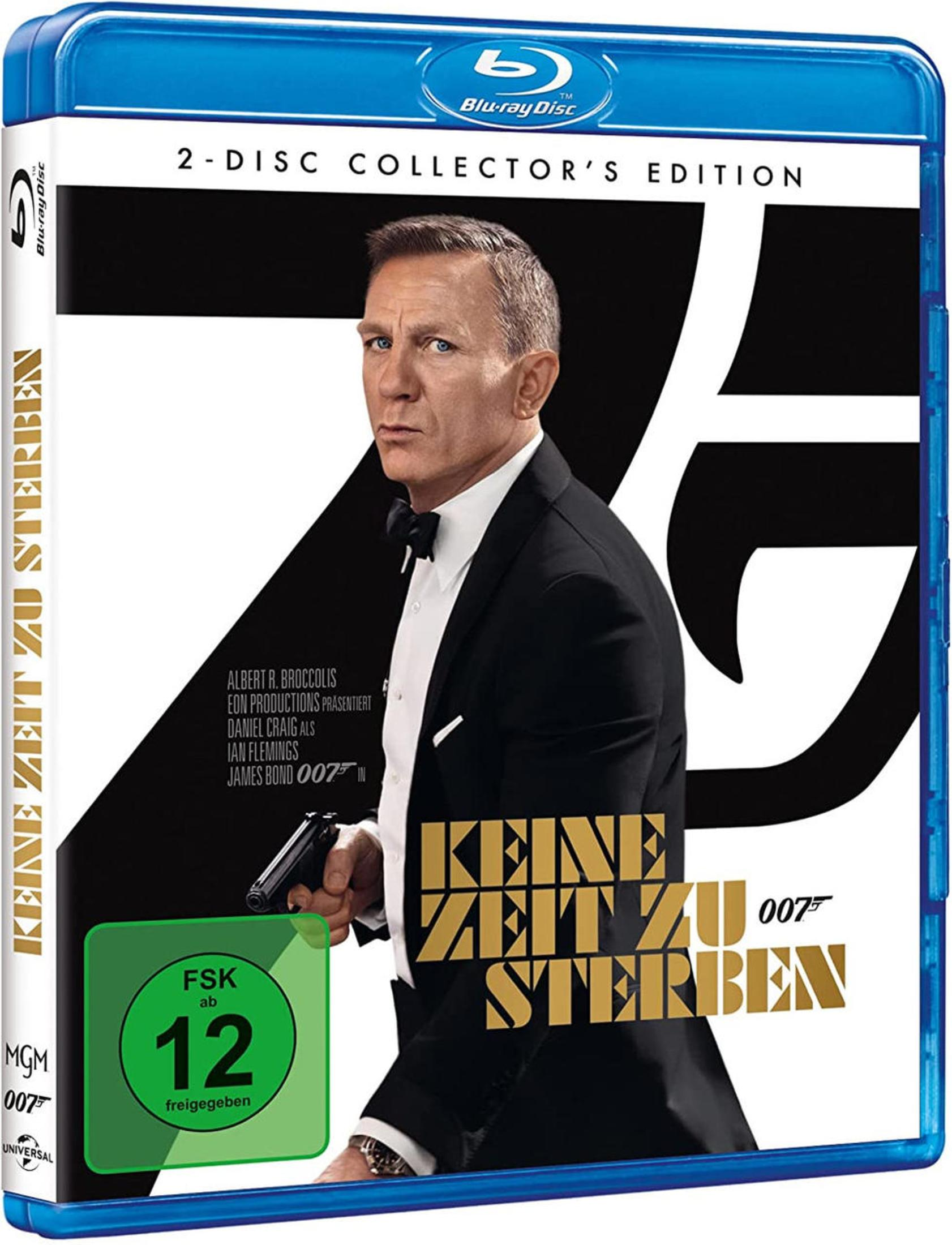 Daniel Craig als James Bond im schwarzen Anzug mit Waffe, Blu-ray Cover.
