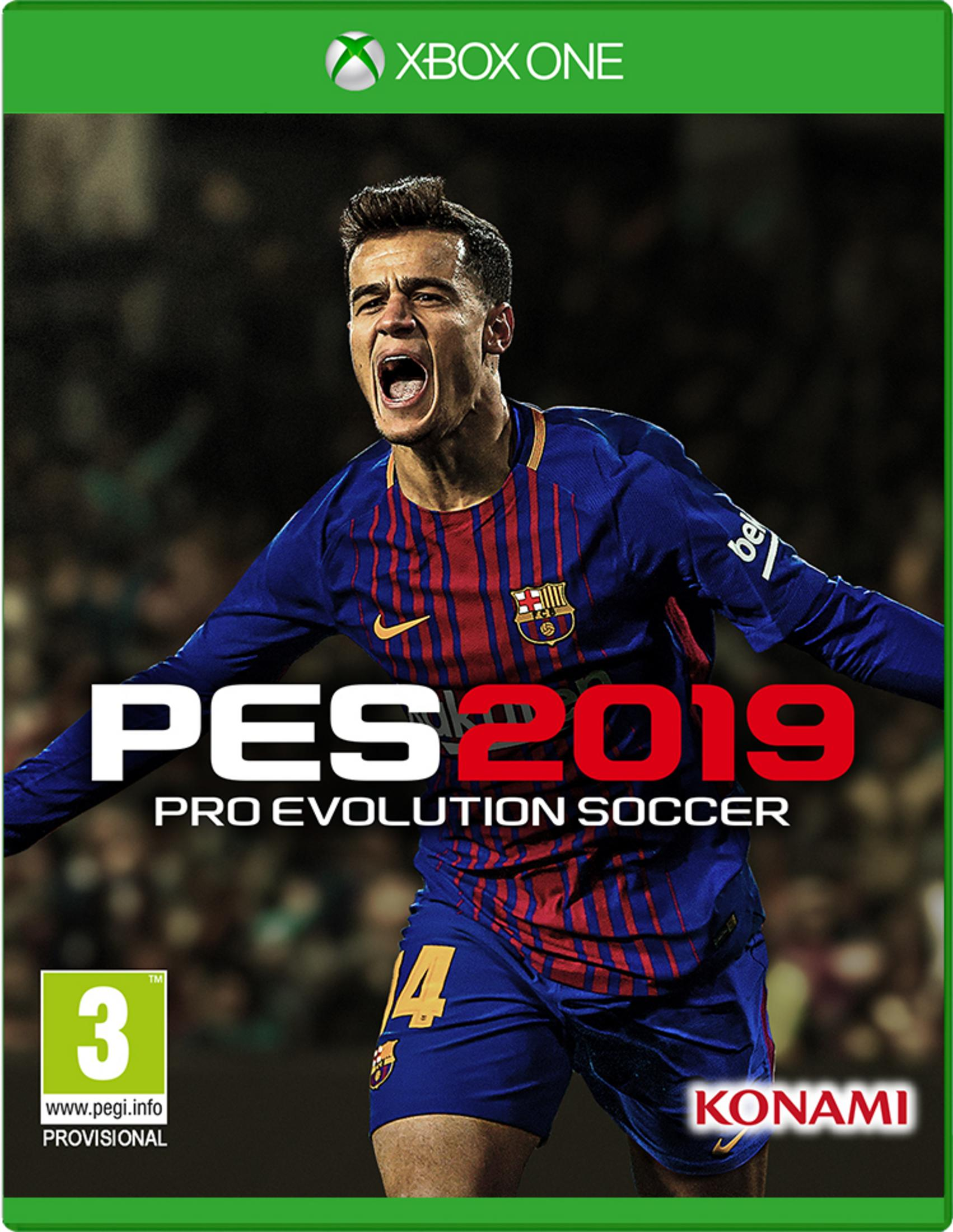 Calciatore Coutinho con maglia blu PES 2019, Xbox One.