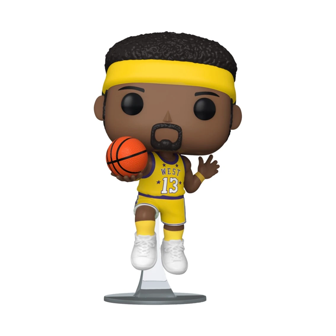 Un jugador Funko Pop con el número 13 en una camiseta amarilla con balón.