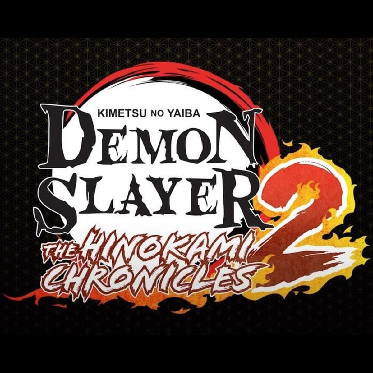 Logo di Demon Slayer: Kimetsu no Yaiba - The Hinokami Chronicles 2 con fiamme e numero 2.
