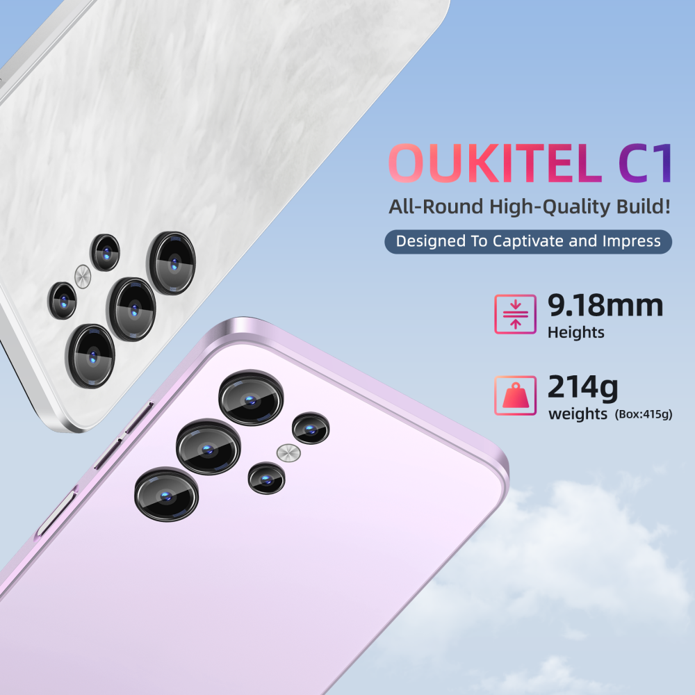 OUKITEL C1, Negro, Móvil Android, 128 GB, 16 GB RAM, 6,52