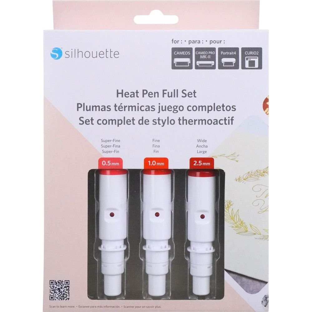 Confezione Silhouette Heat Pen Full Set con tre penne: 0.5mm, 1.0mm, 2.5mm.
