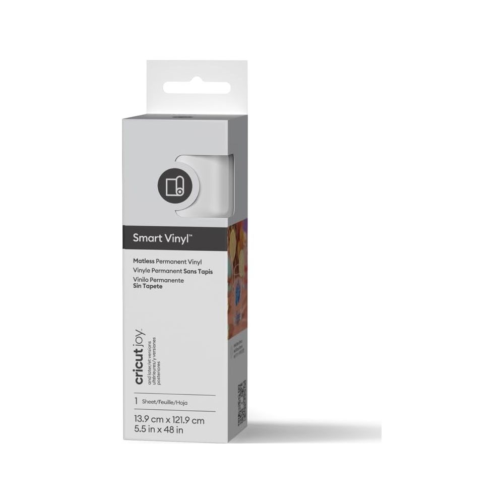 Verpackung von Cricut Smart Vinyl, matt, permanent, 13,9 x 121,9 cm.