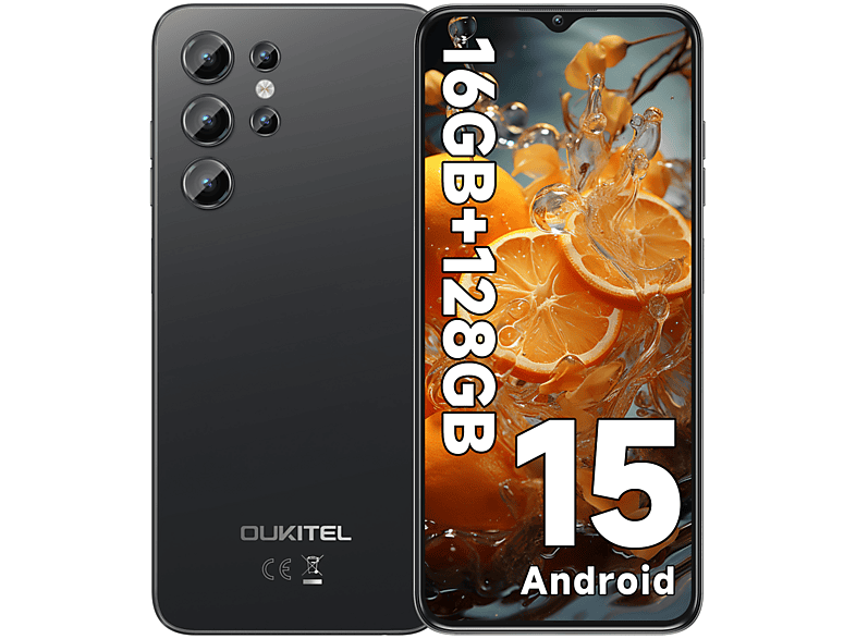 OUKITEL C1, Negro, Móvil Android, 128 GB, 16 GB RAM, 6,52