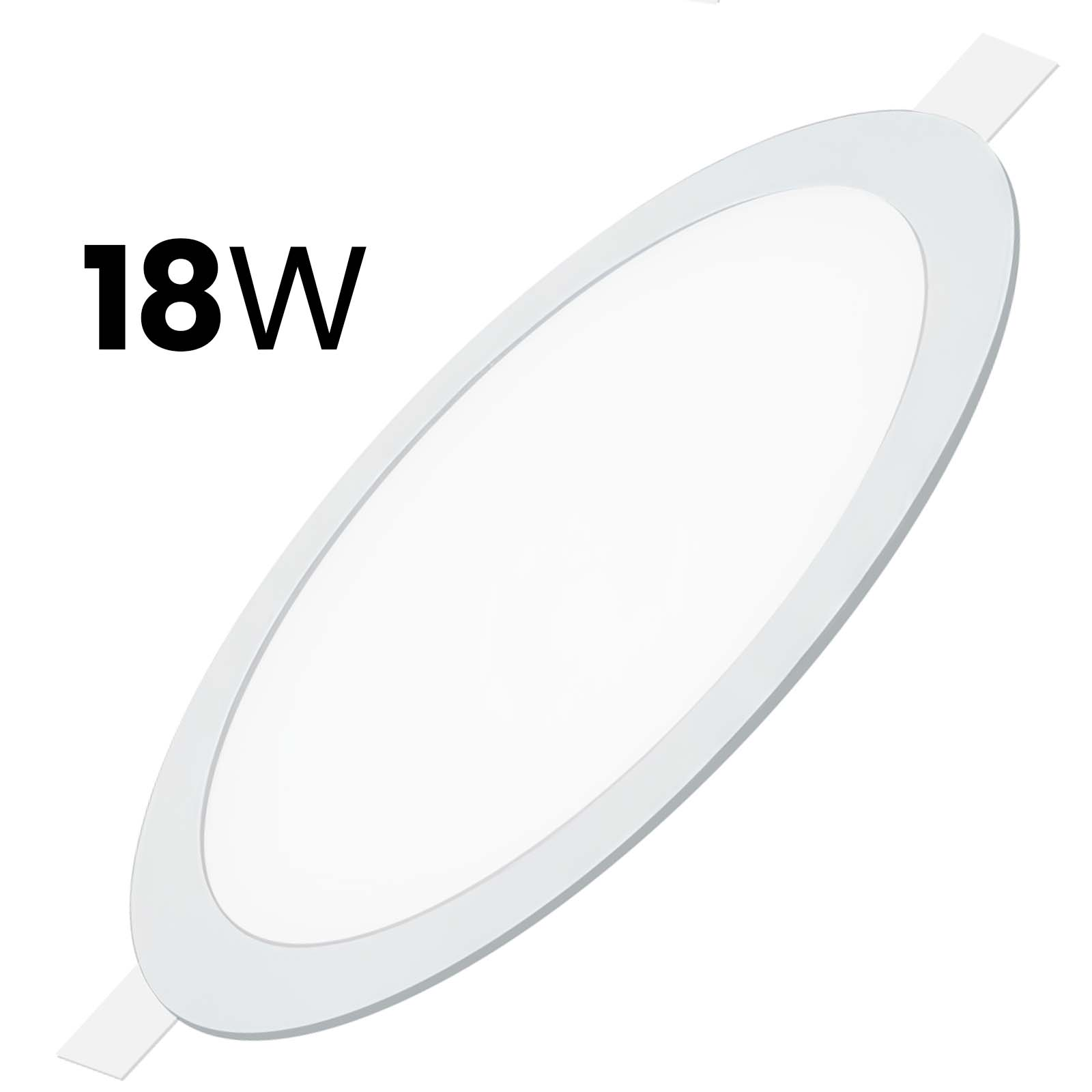 Weiße 18W Einbauleuchte mit ovaler Form und schmalem Rand.