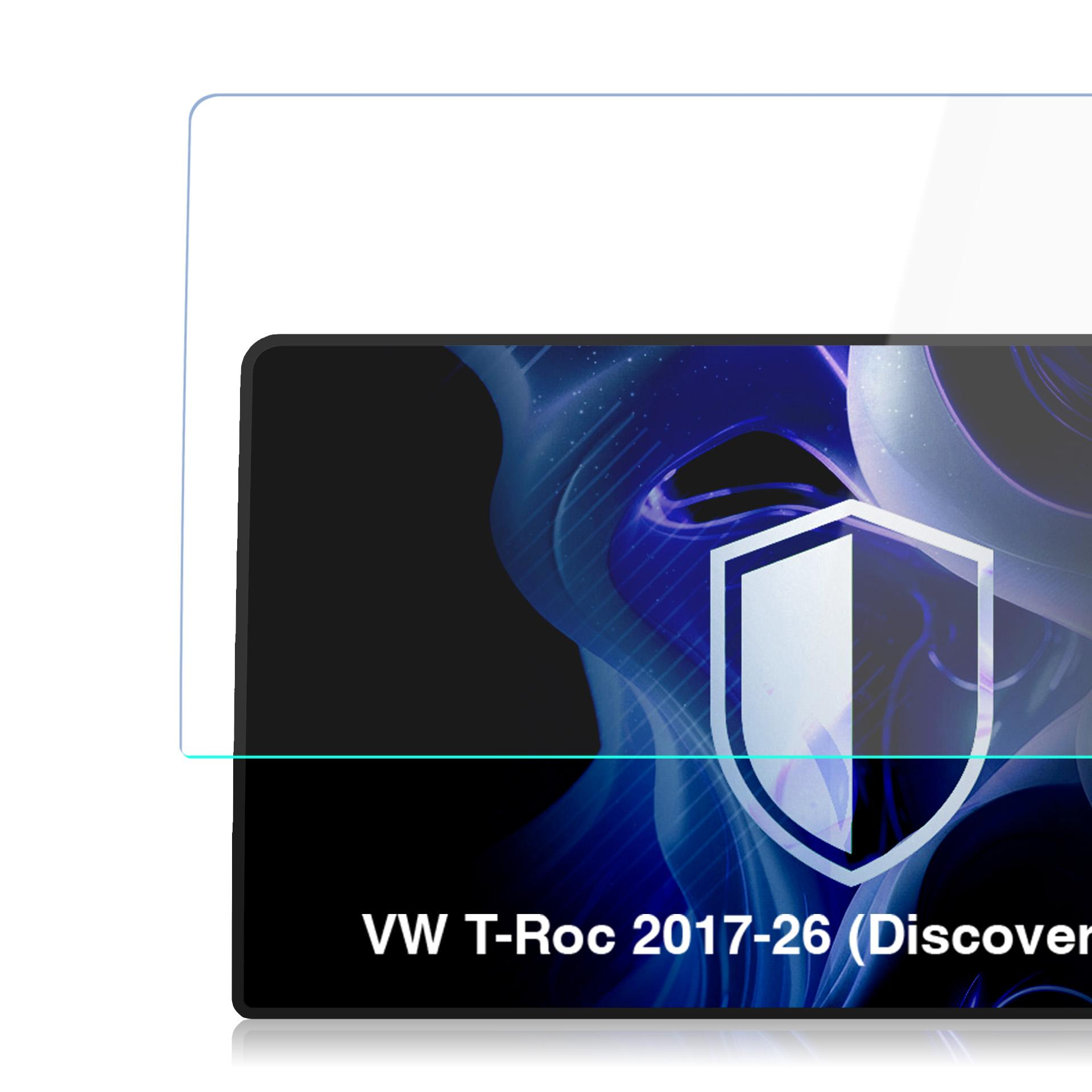 Folia ochronna na ekran VW T-Roc 2017-26 (Discover Pro) z ikoną.