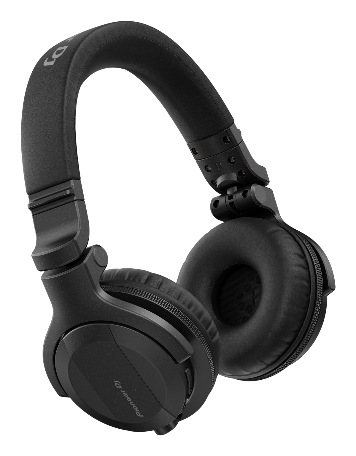 Czarne słuchawki DJ z wyściełanymi nausznikami i regulowanym pałąkiem.