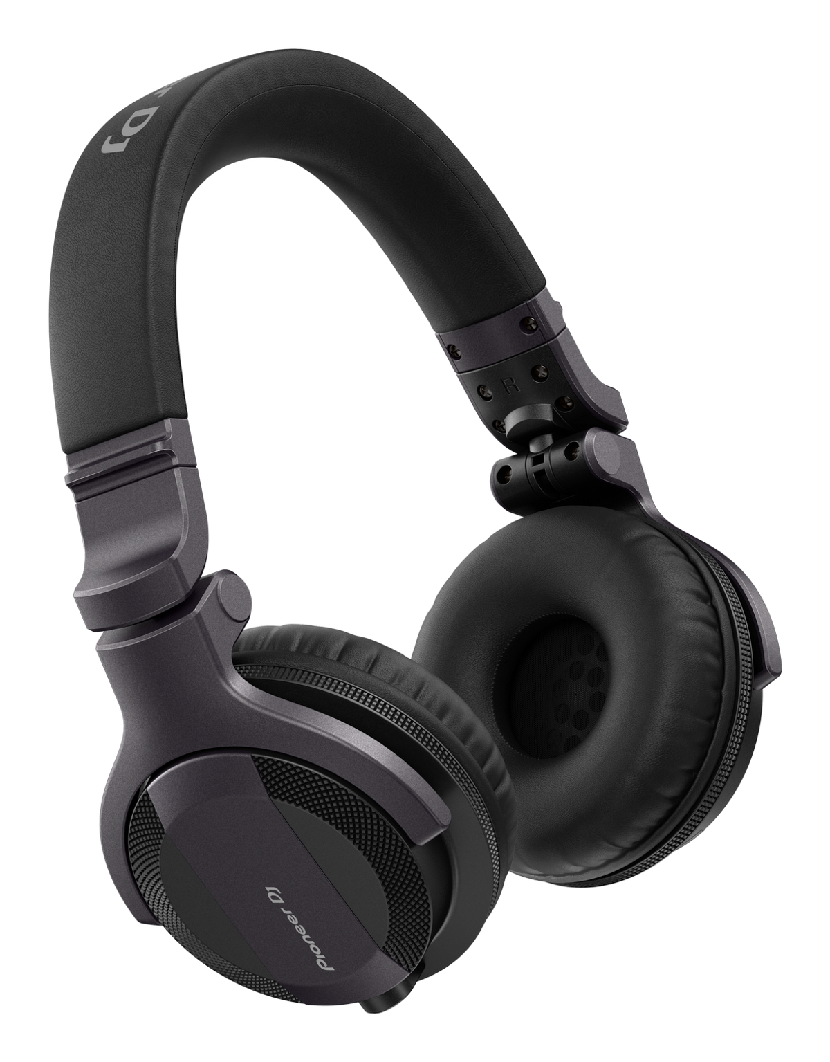 Czarne słuchawki DJ z wyściełanymi nausznikami i regulowanym pałąkiem.