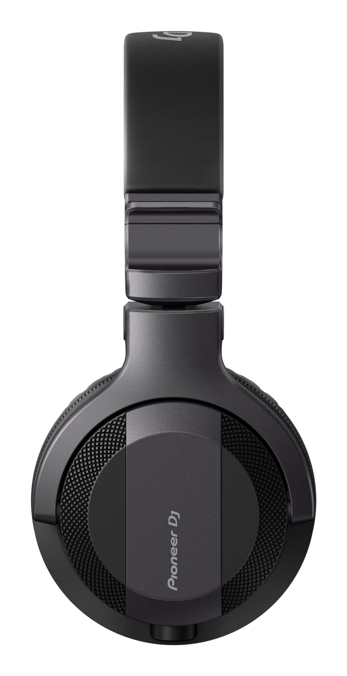 Czarne słuchawki z logo Pioneer DJ na nauszniku i regulowanym pałąkiem.