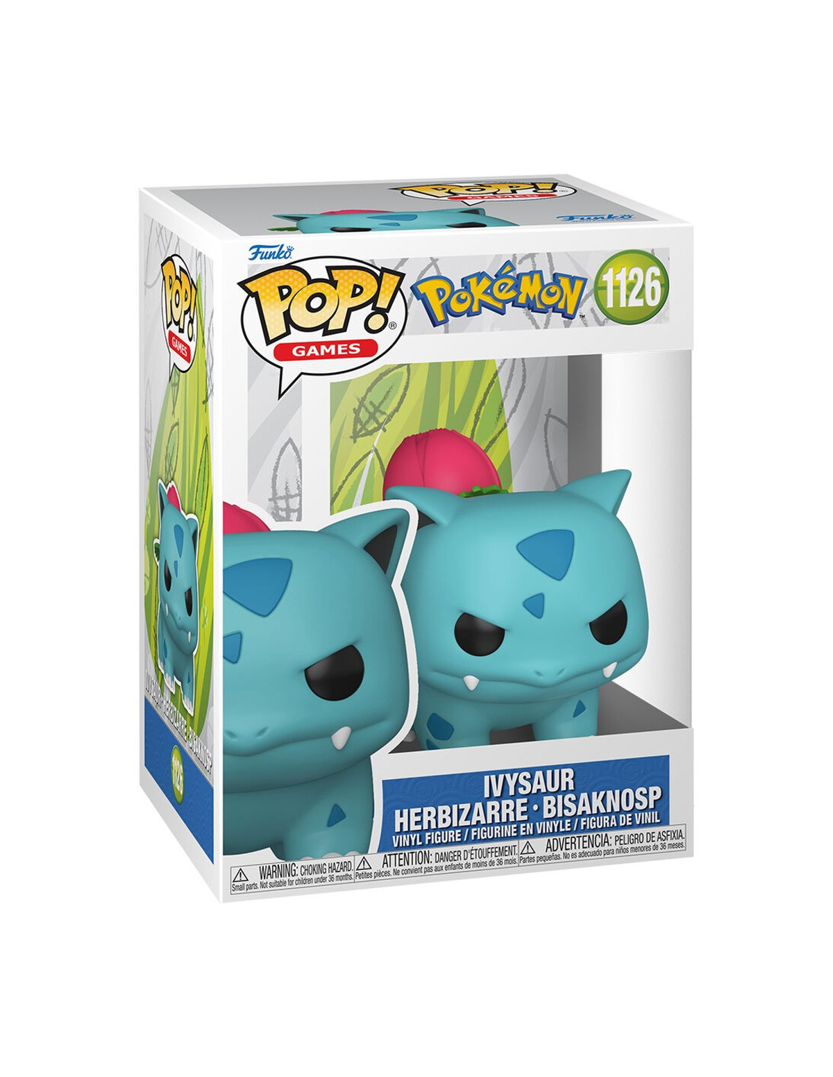 Funko Pop! Vinyl Figur von Ivysaur aus Pokémon in der Verpackung.