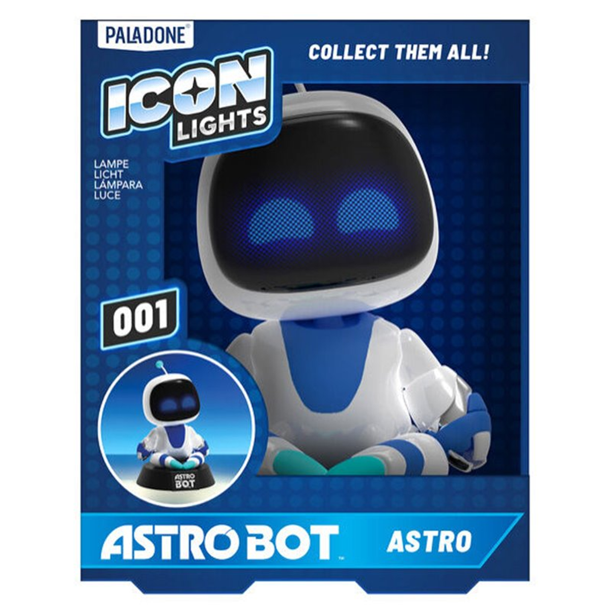 Opakowanie z Astro Bot Icon Light, numer 001.